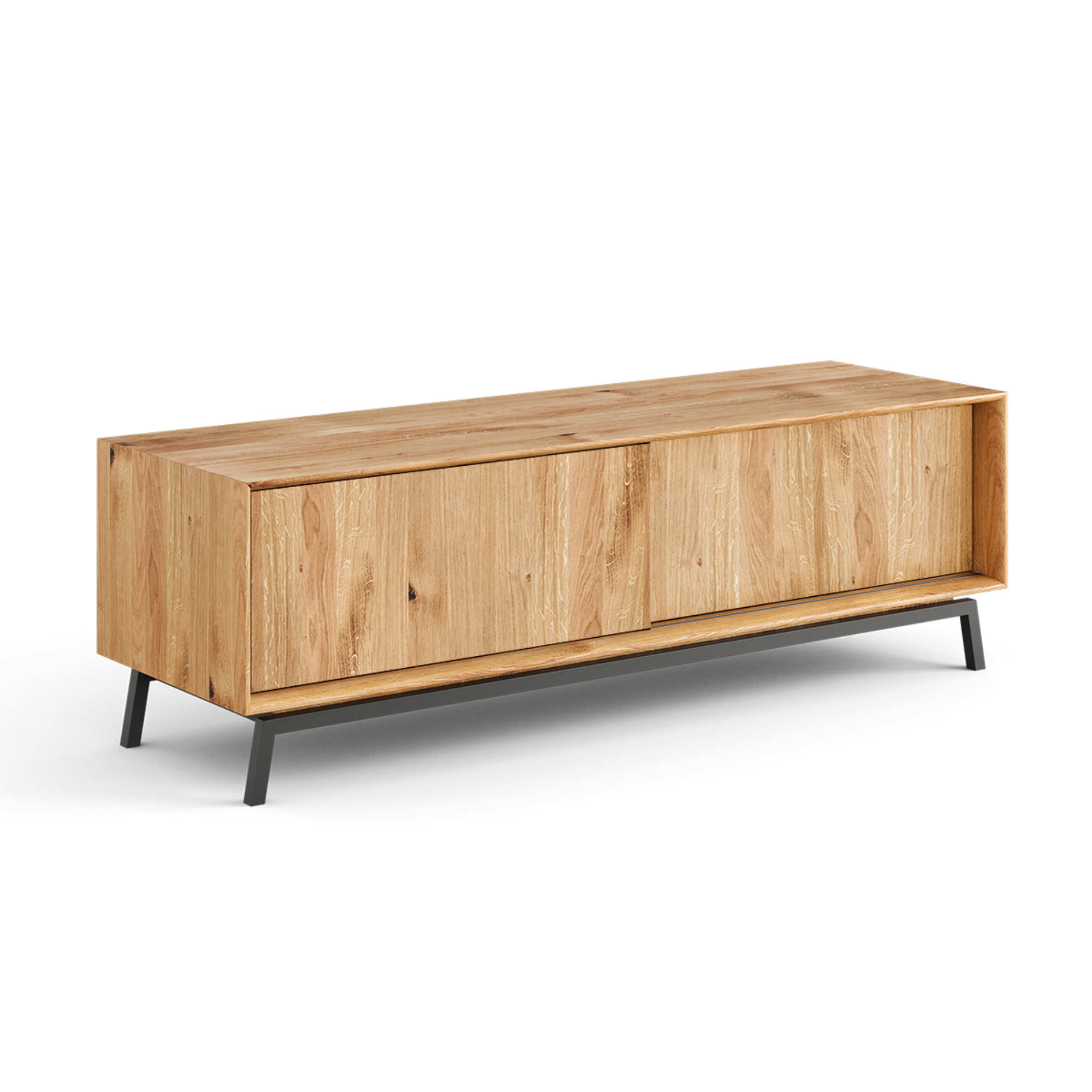 TV komoda Modern Loft 200x50 cm, material: masivno hrastovo les