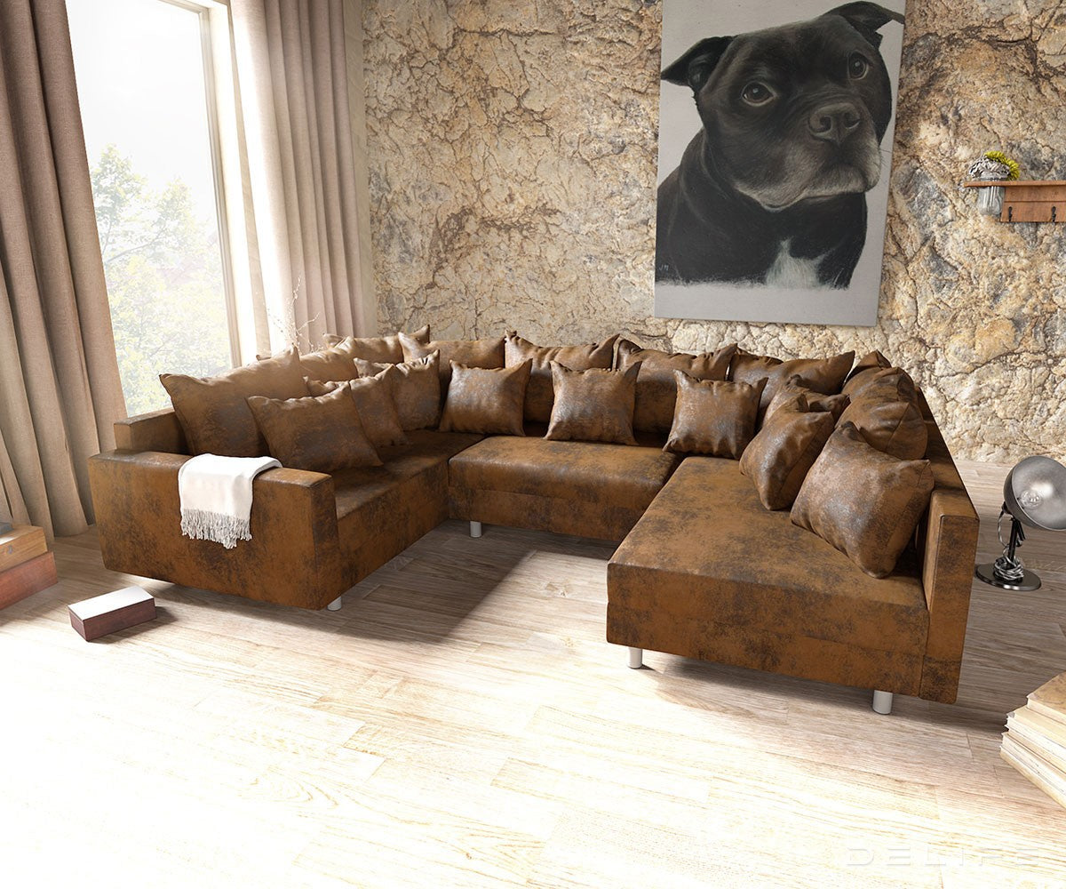 Kotna sedežna garnitura Clovis 300x200cm, Material: Mikrovelur