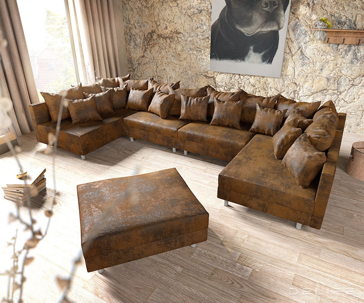 Kotna sedežna garnitura Clovis XL 400x185cm, Material: Mikrovelur