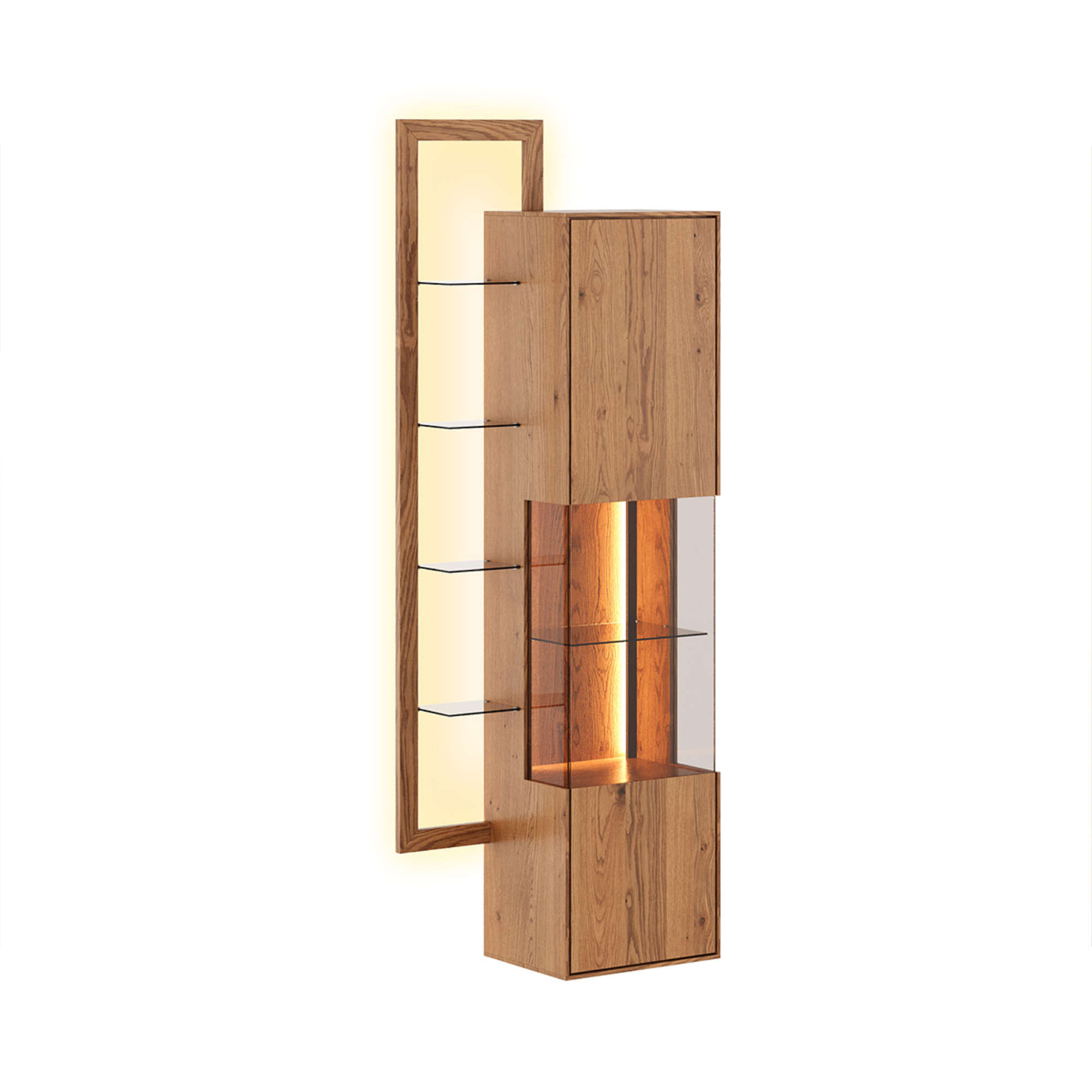 Vitrina Collodi 73x195 cm, Material: Masivno hrastovo les