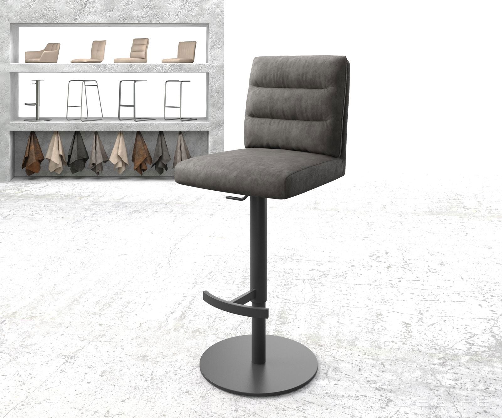 Barski stol Pela, Material: Mikrofibra