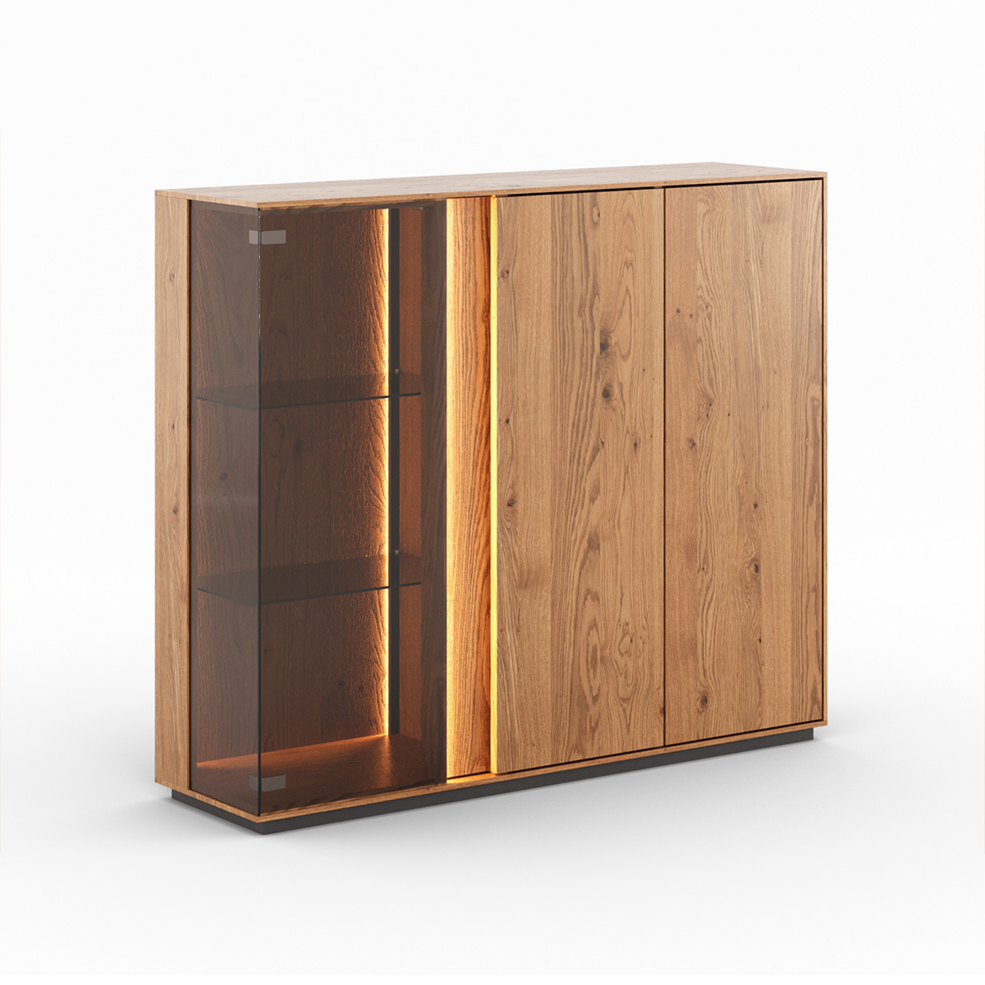 Vitrina Collodi 135x115 cm, Material: Masivno hrastovo les