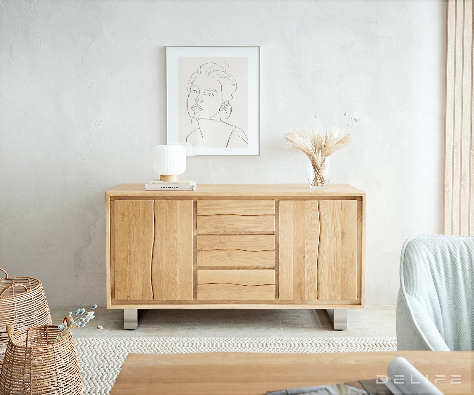 Komoda Live Edge, 147x45cm, Material: Hrast