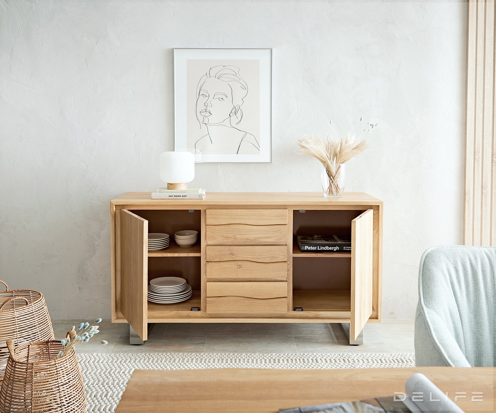 Komoda Live Edge, 147x45cm, Material: Hrast