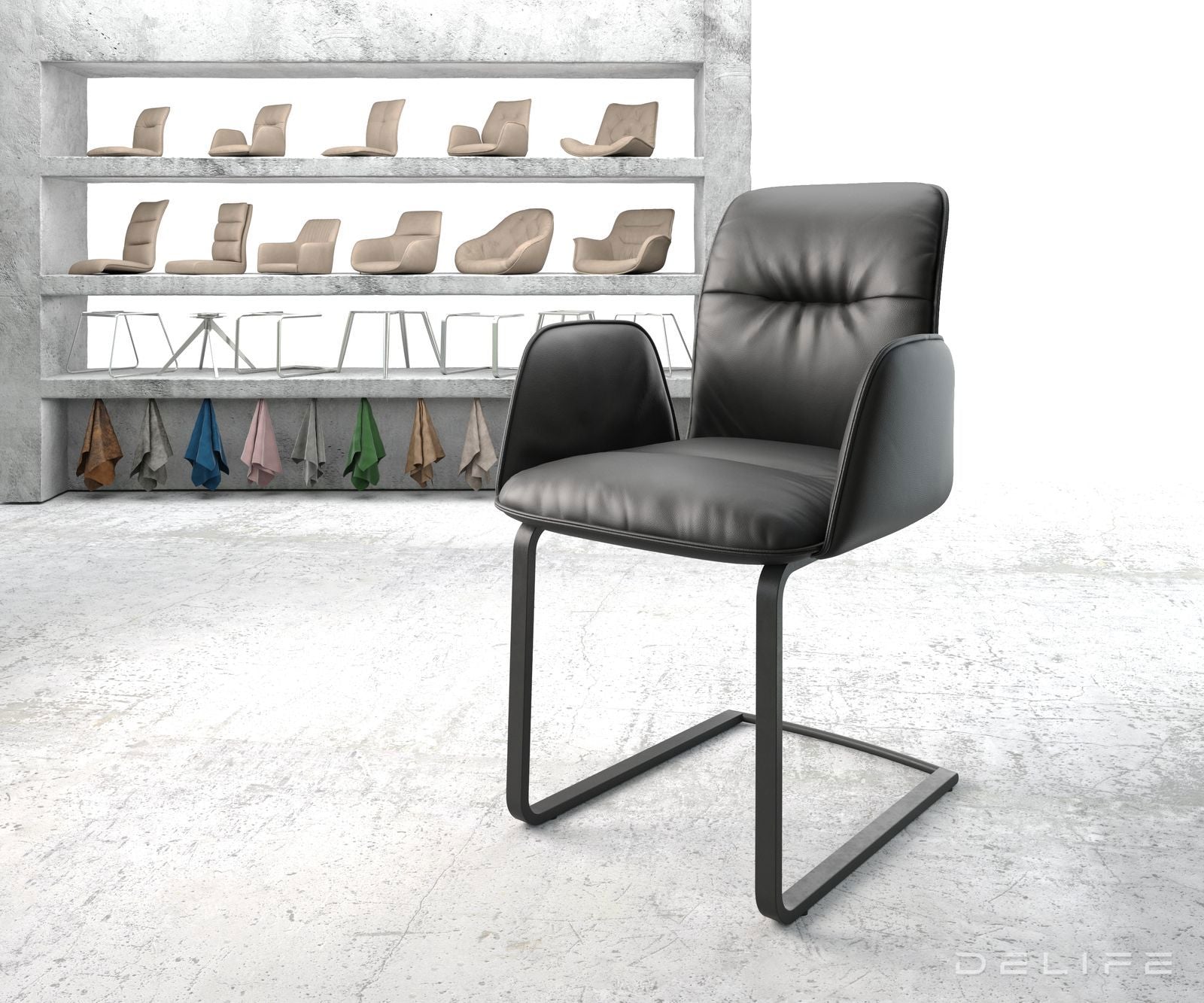 Jedilni stol Vinja, Material: Usnje