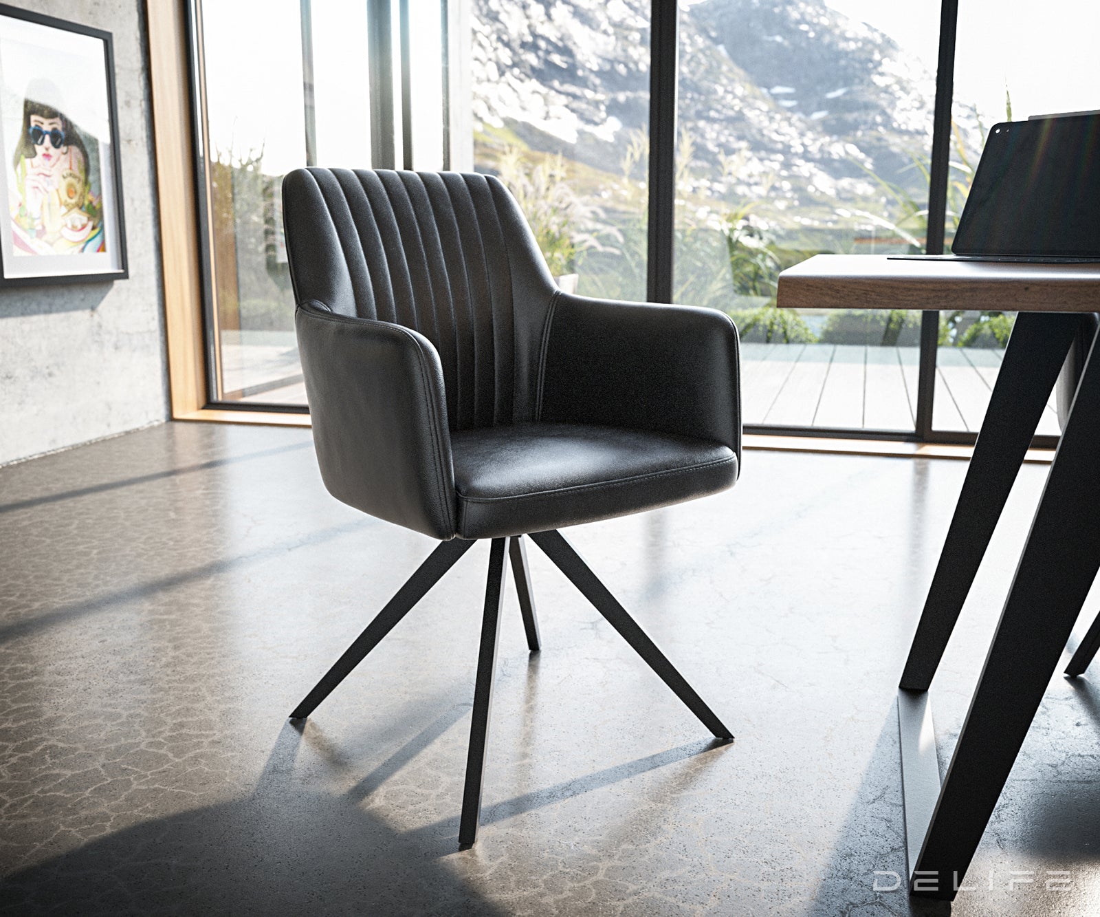 Jedilni stol Greg, Material: Usnje