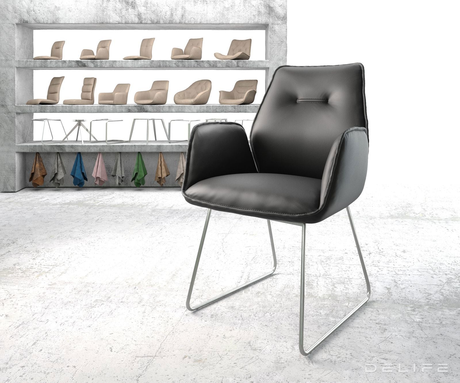 Jedilni stol Zoa, Material: Usnje