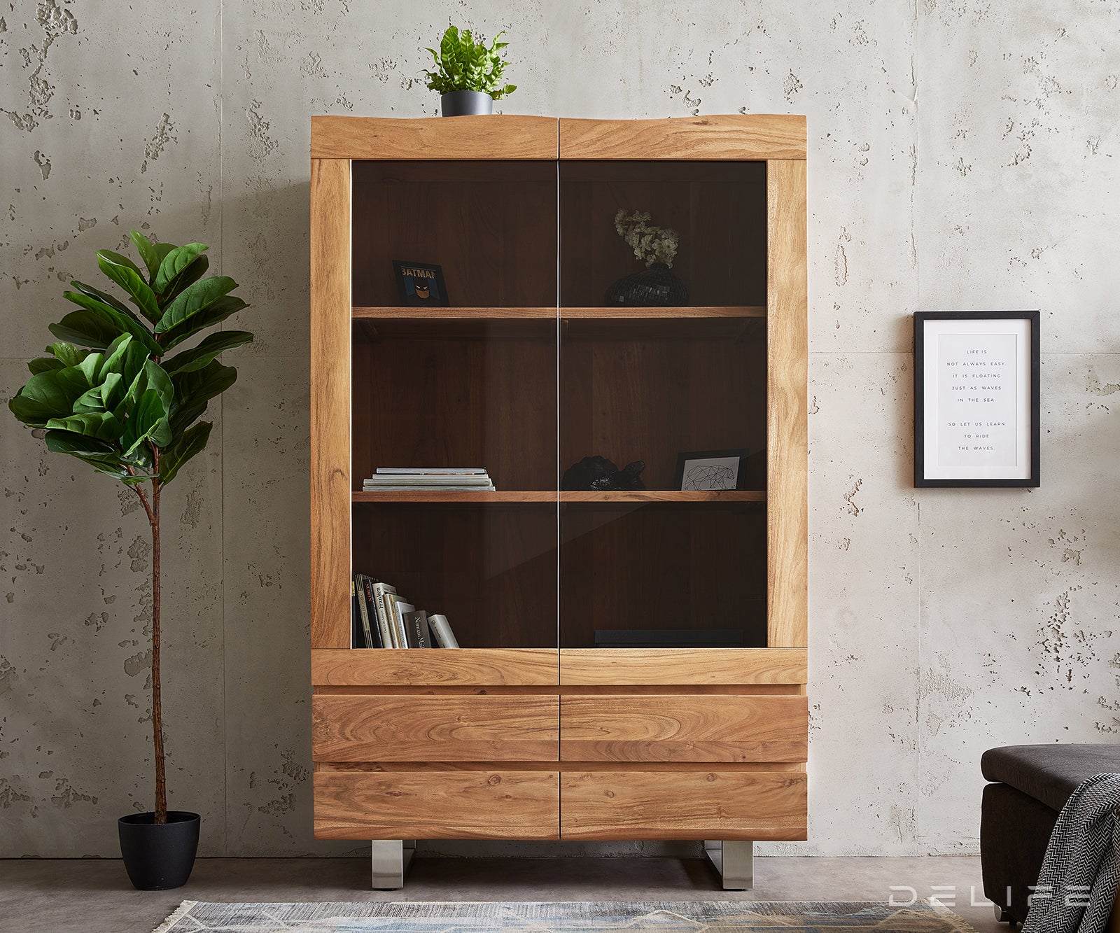 Visoka komoda Live-Edge 120x190cm, Material: Akacija