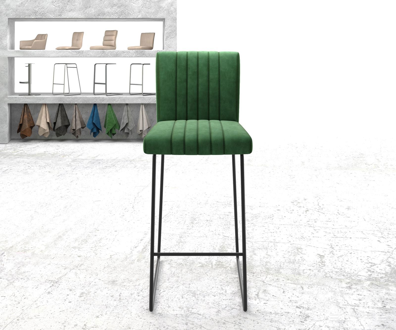 Barski stol Luigi, Material: Žamet