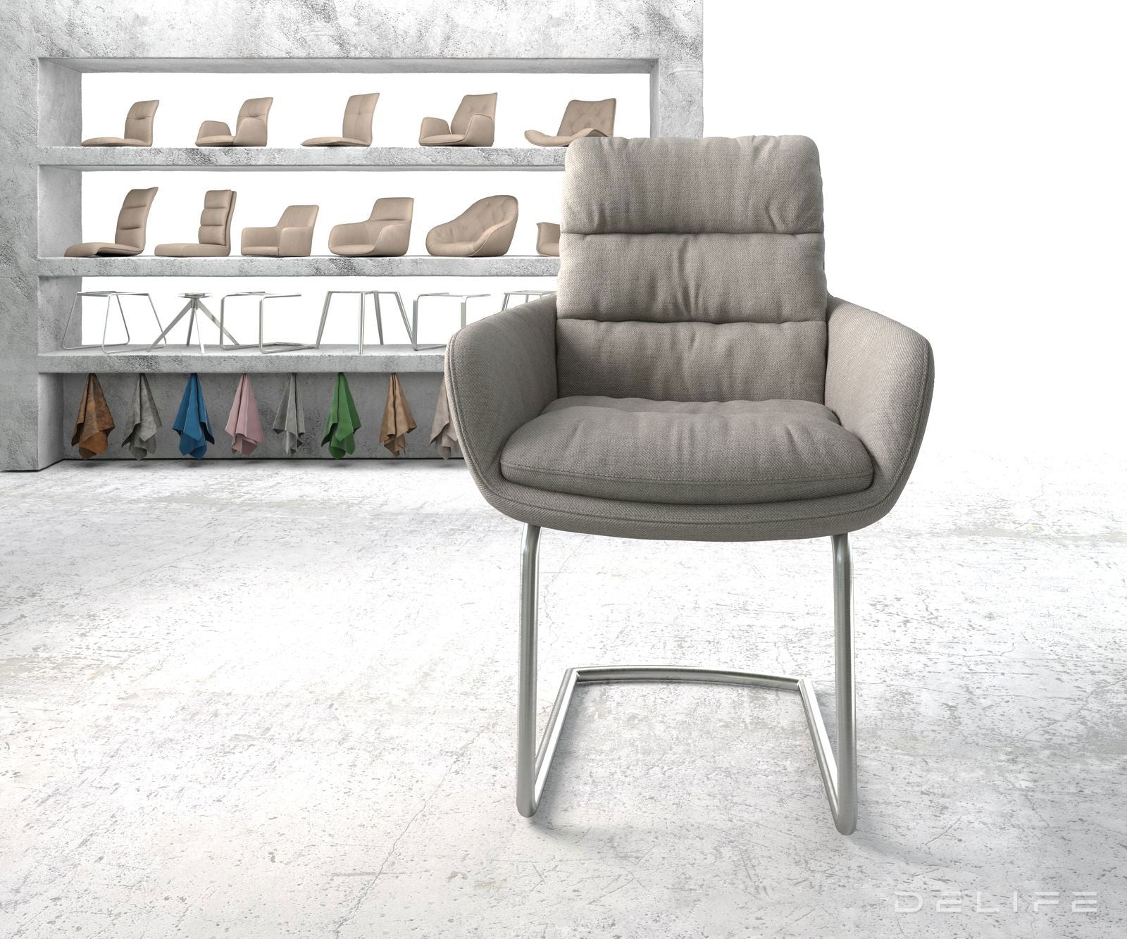 Jedilni stol Abelia z nasloni za roke, Material: Plosko tkanje