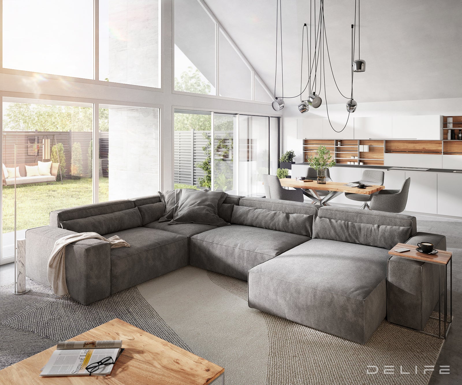 Velika kotna sedežna garnitura Sirpio XL 360x258cm, Material: Mikrofibra