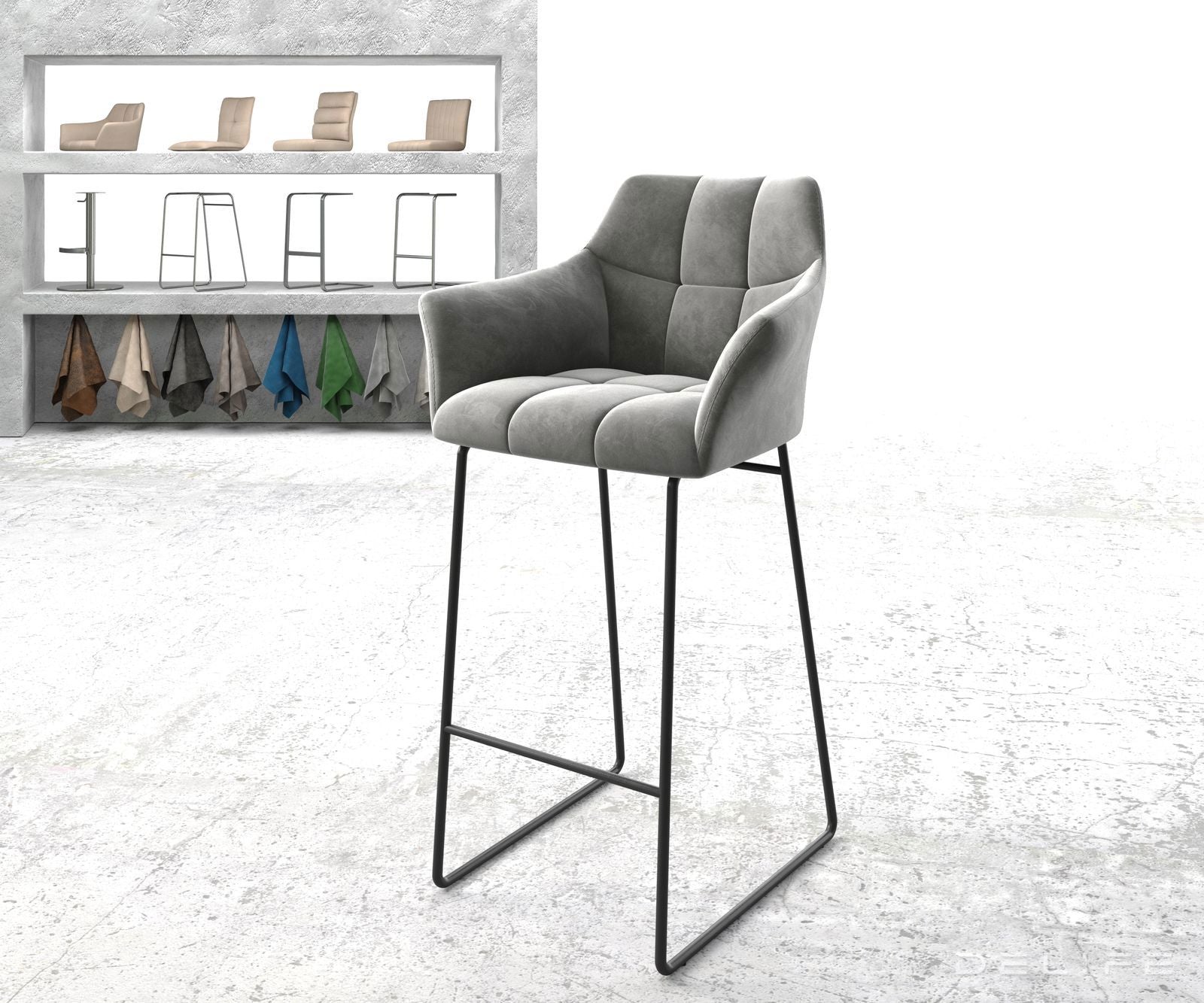 Barski stol Yulo, Material: Žamet