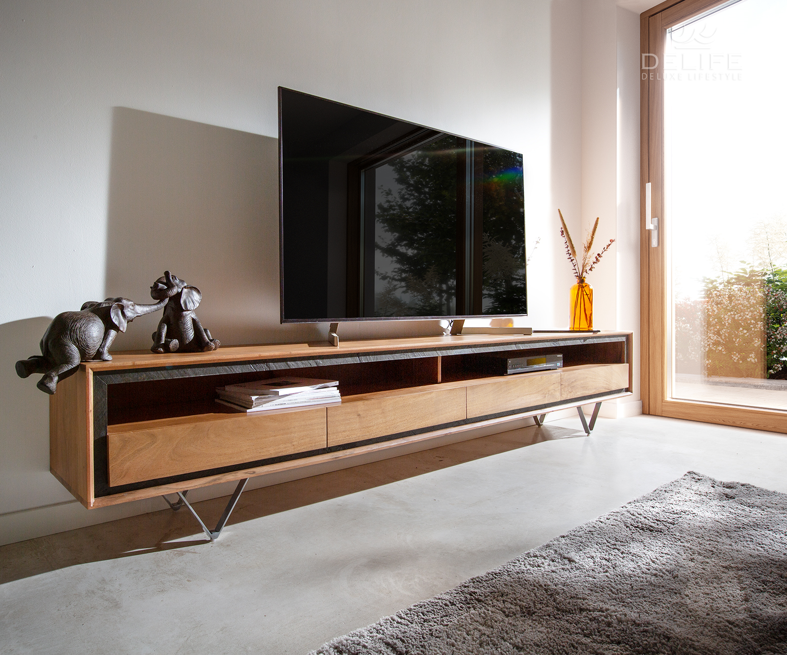 Predalnik Stonegrace 240 cm, Material: Akacija