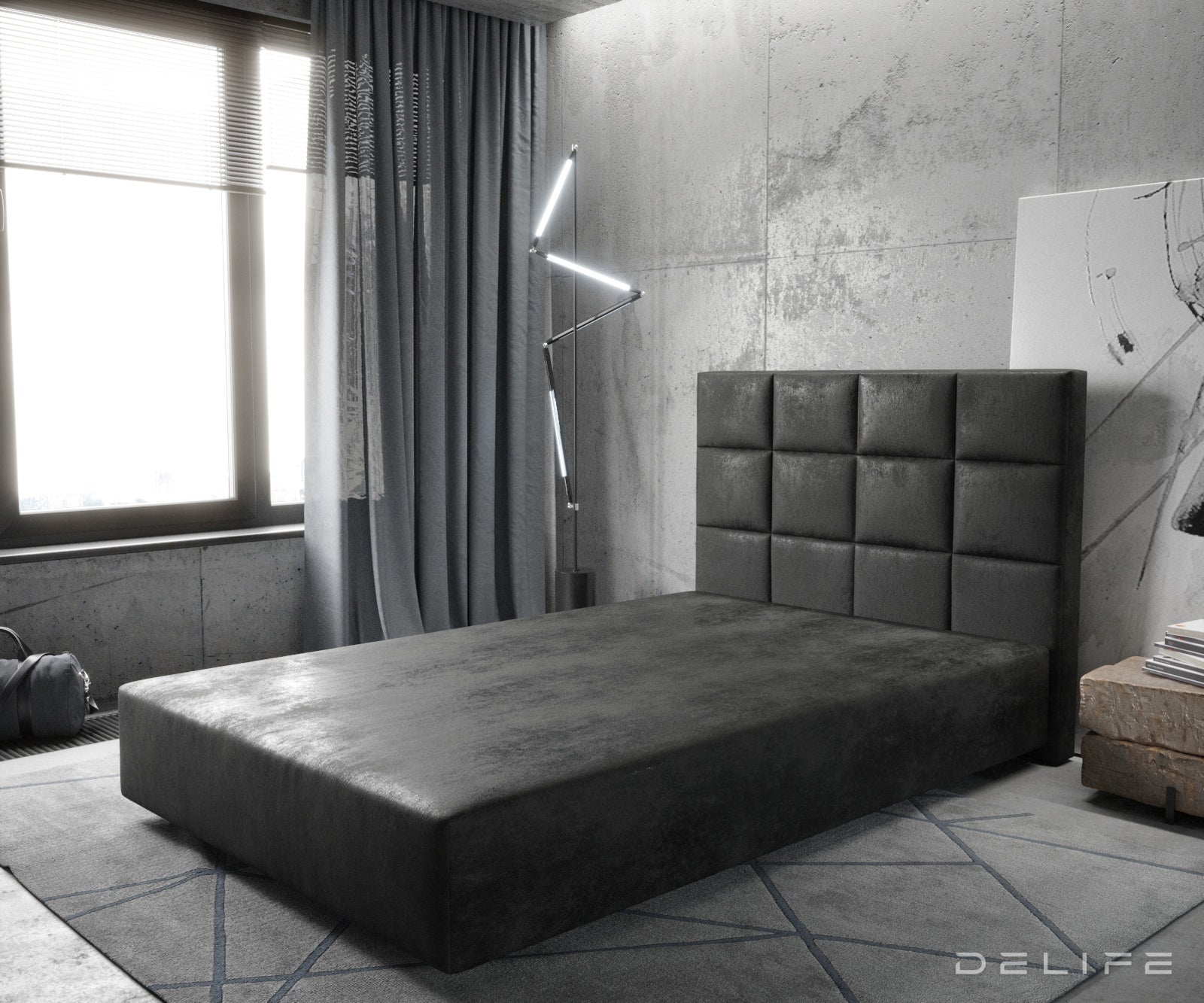 Okvir z vzmetmi Dream-Fine, kvadratni šivi - mikrofibra