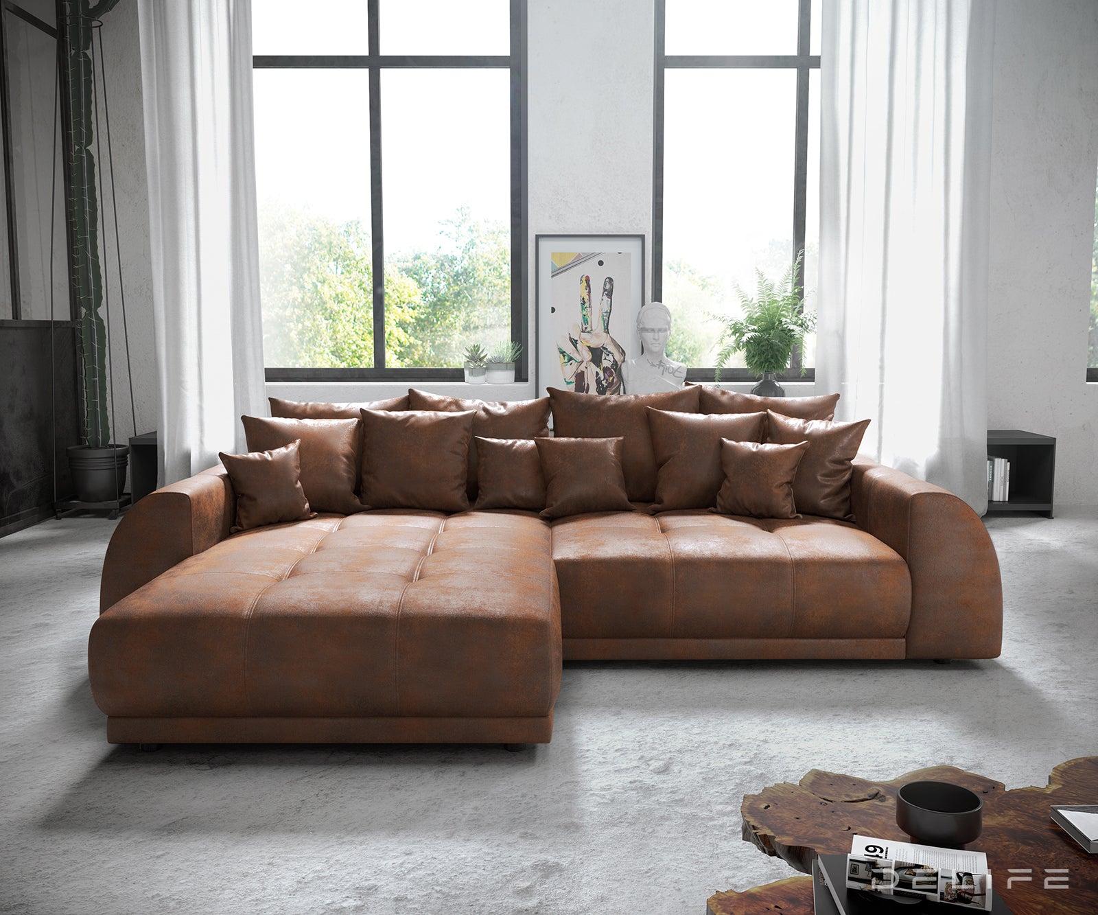 Kotna garnitura Violetta 310x220cm, Material: Umetno usnje