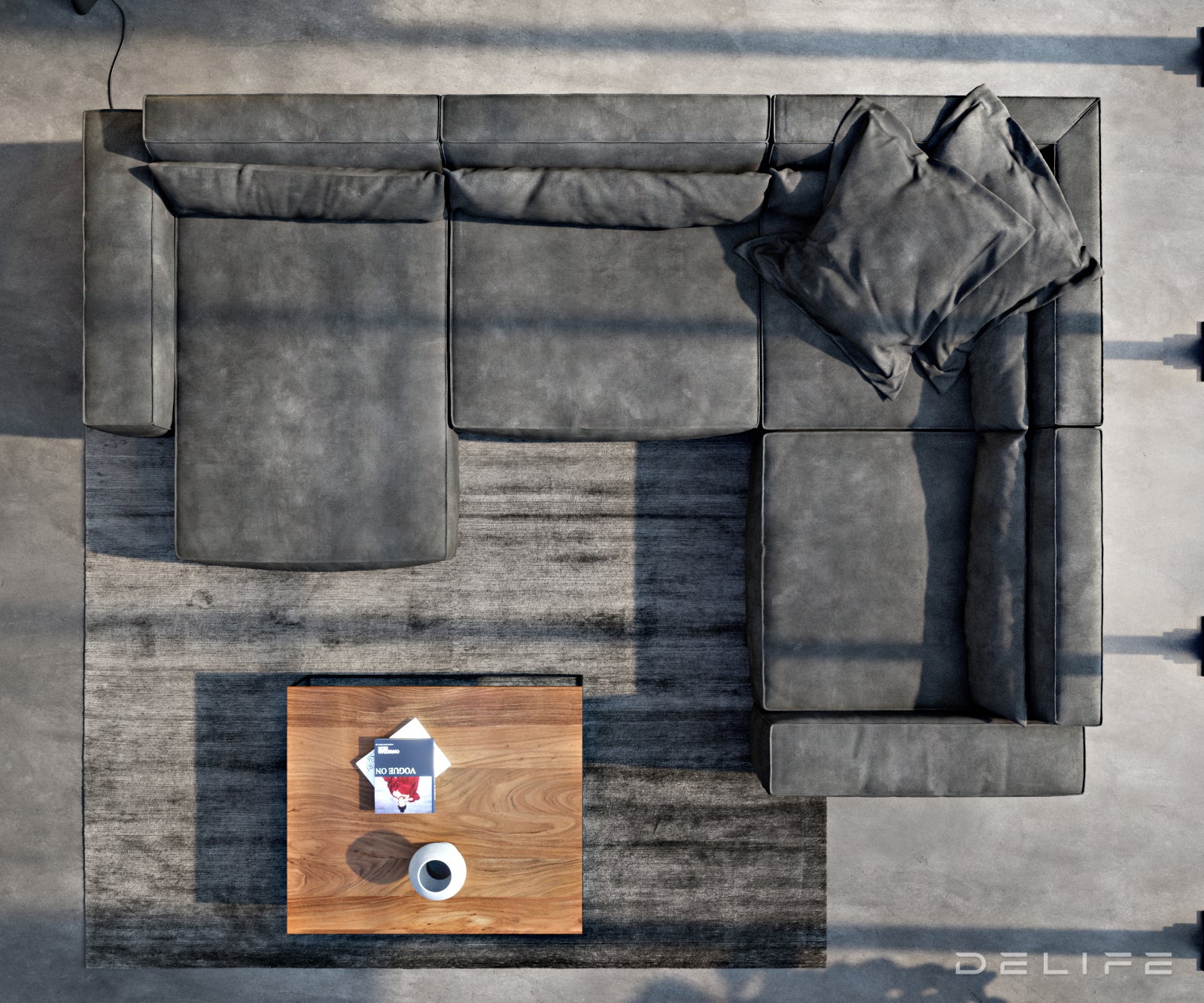 Velika kotna sedežna garnitura Sirpio XL 360x258cm, Material: Umetno usnje