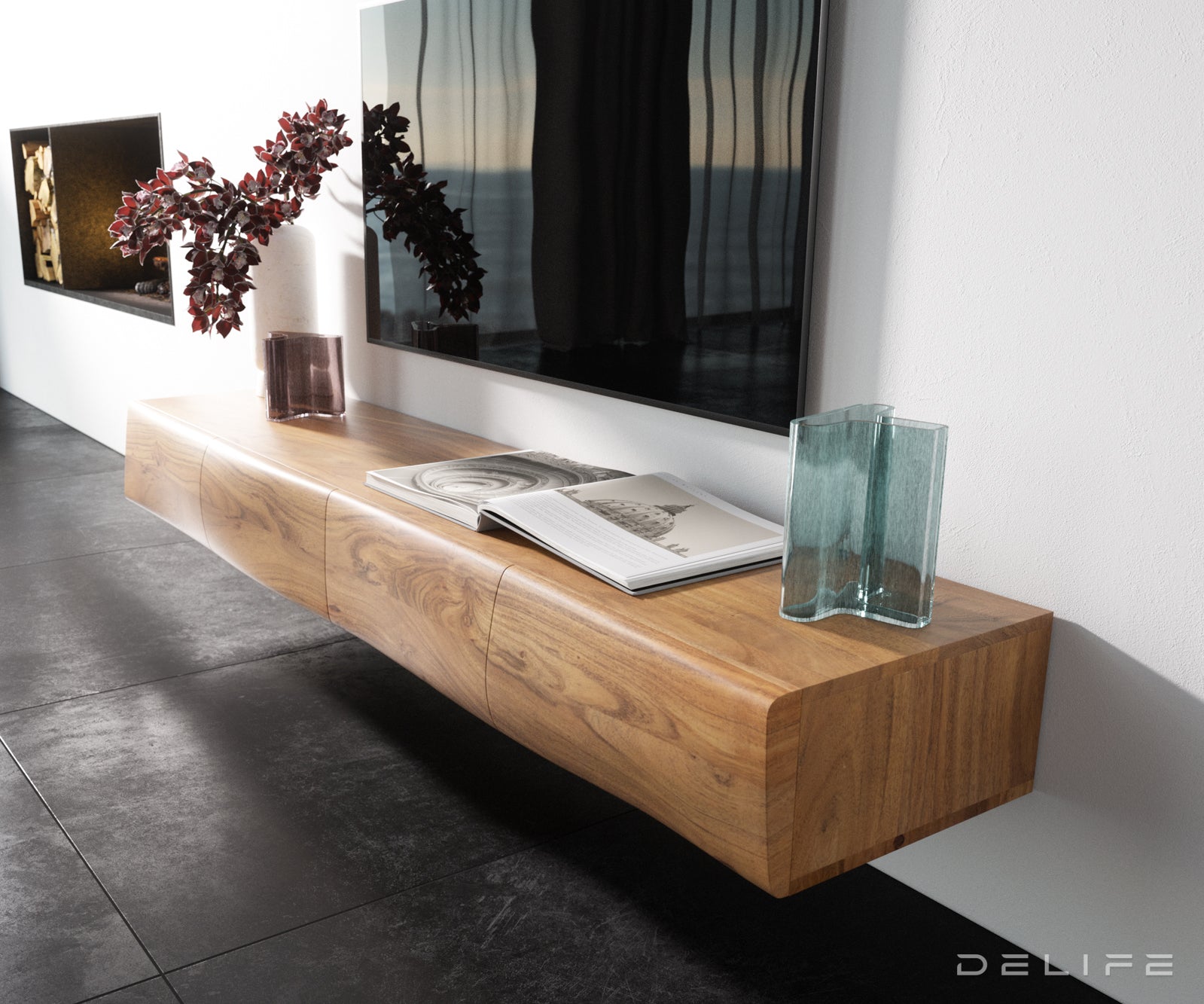 Nova komoda Live Edge, material: akacija