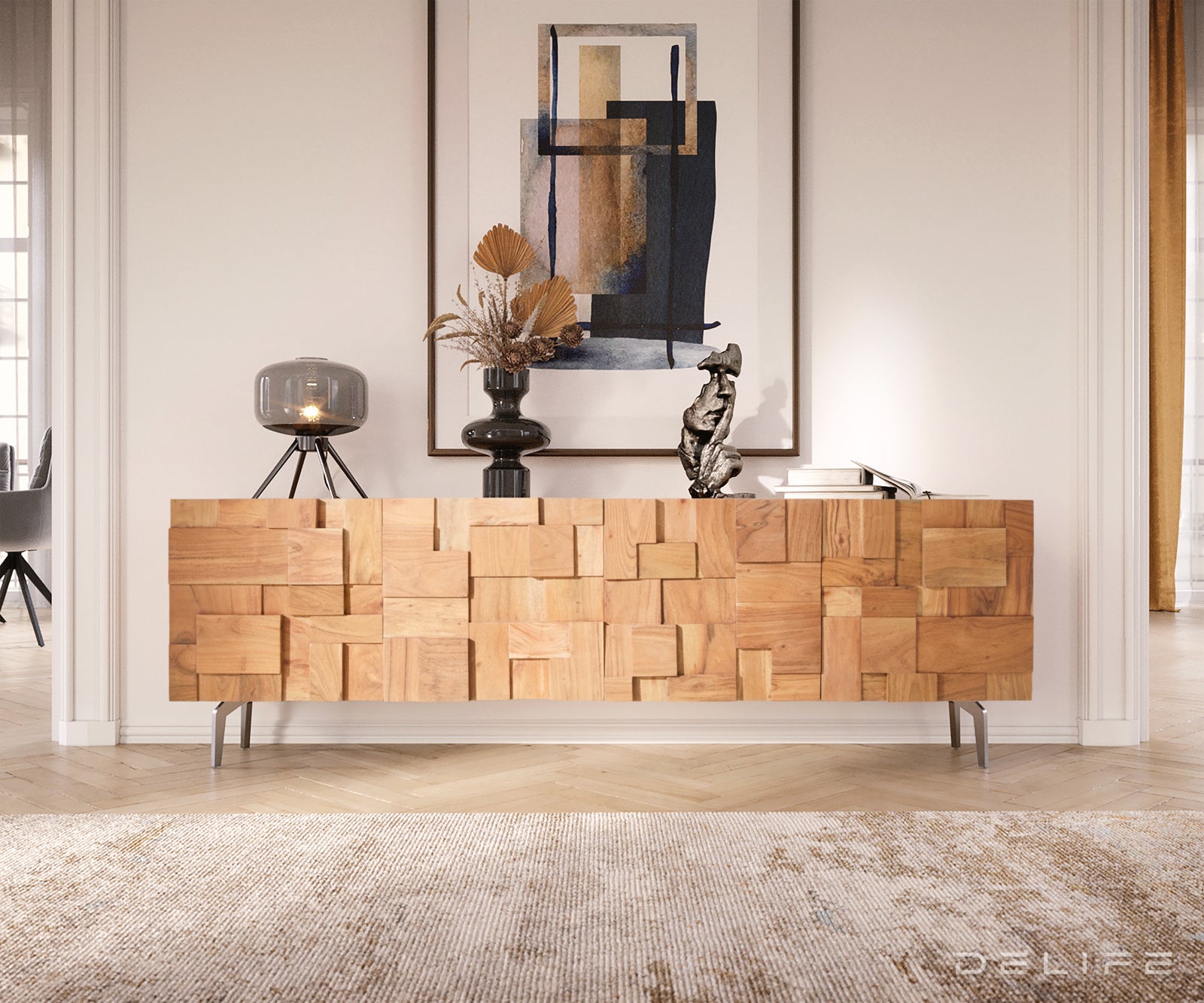 Sestavljanka TV omarica 175x35cm, Material: Akacija