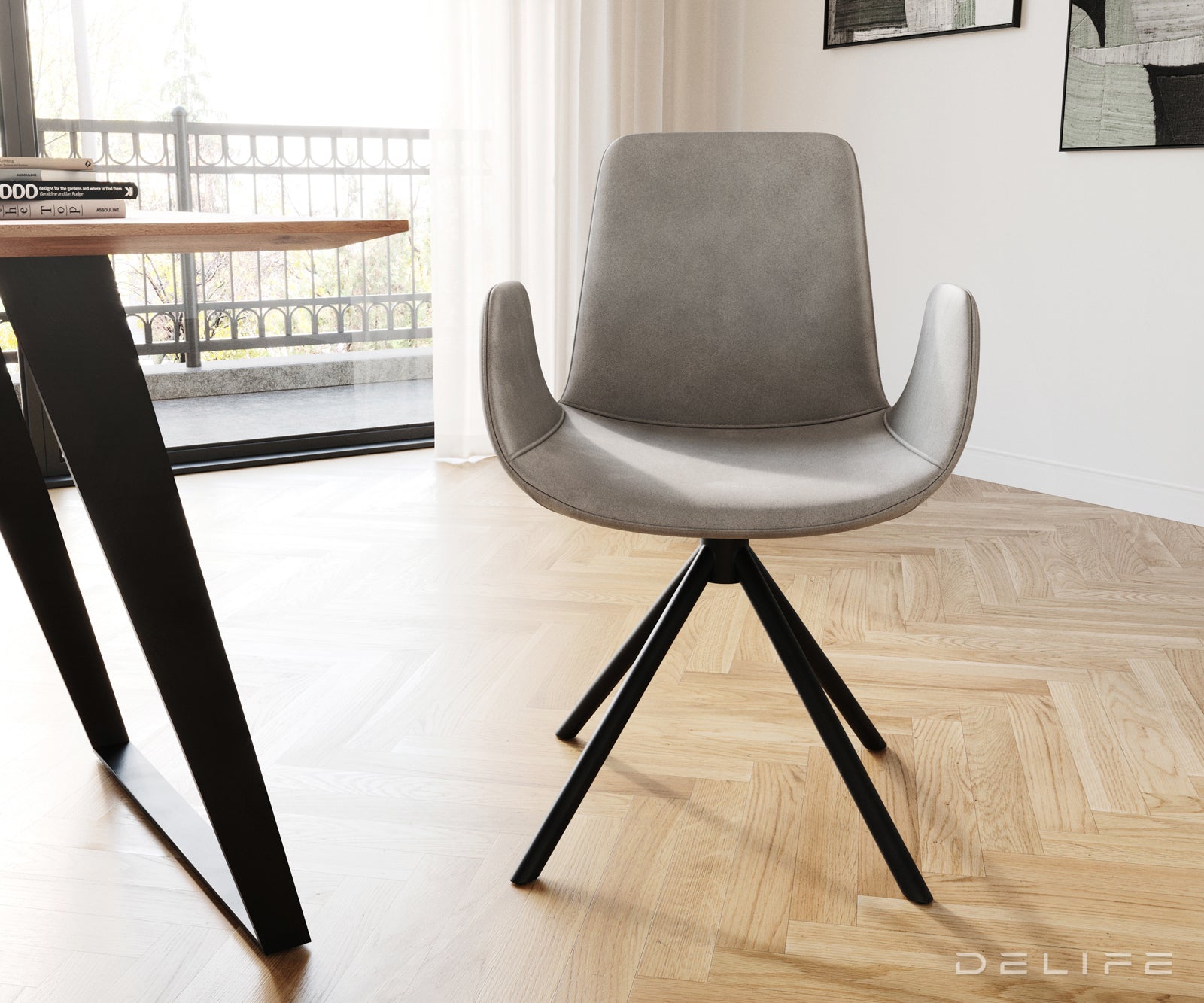 Jedilni stol Ilia, Material: Žamet