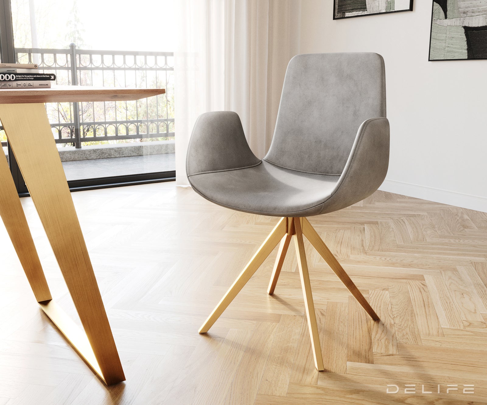 Jedilni stol Ilia, Material: Žamet