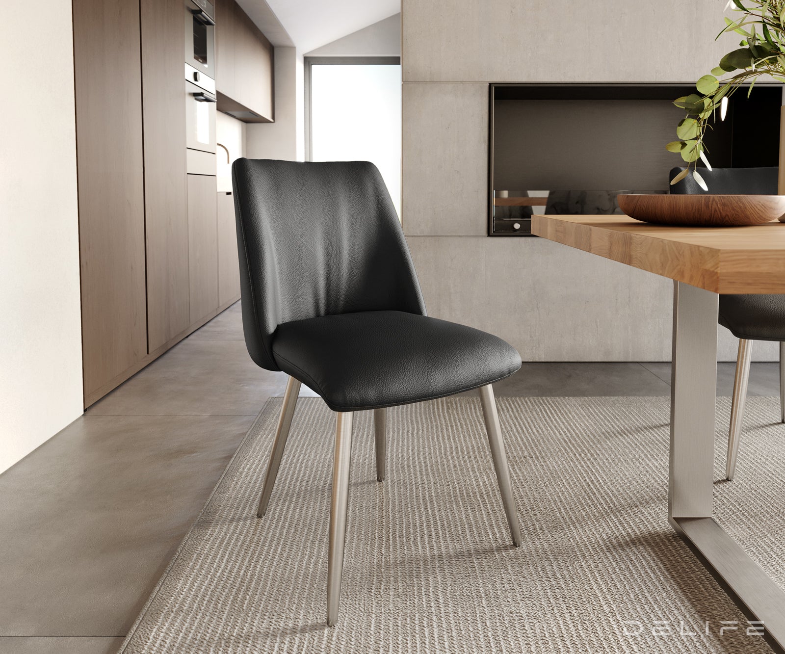 Jedilni stol Elso, Material: usnje