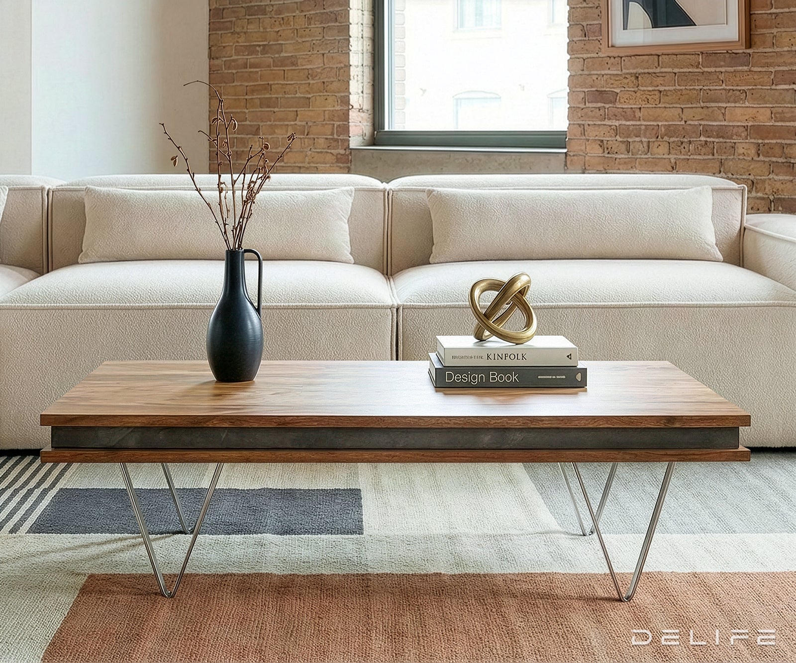 Klubska mizica Stonegrace 117x60 cm, Material: Akacija