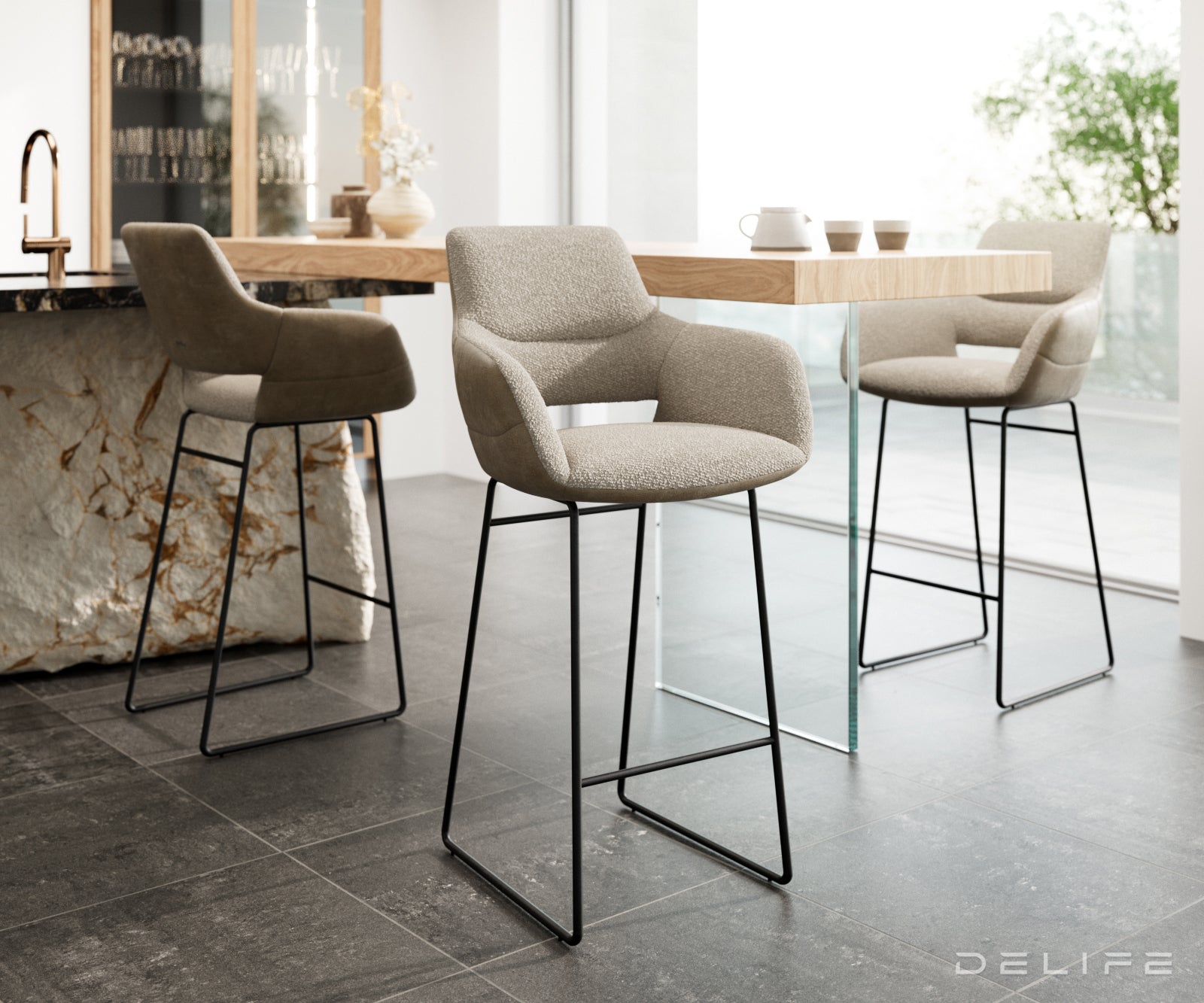 Barski stol Yago Flex, Material: Mikrofibra/Bukle