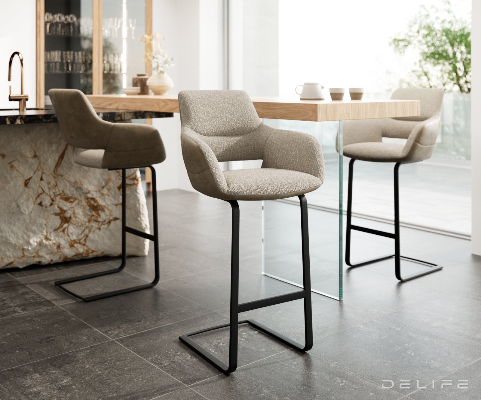 Barski stol Yago Flex, Material: Mikrofibra/Bukle