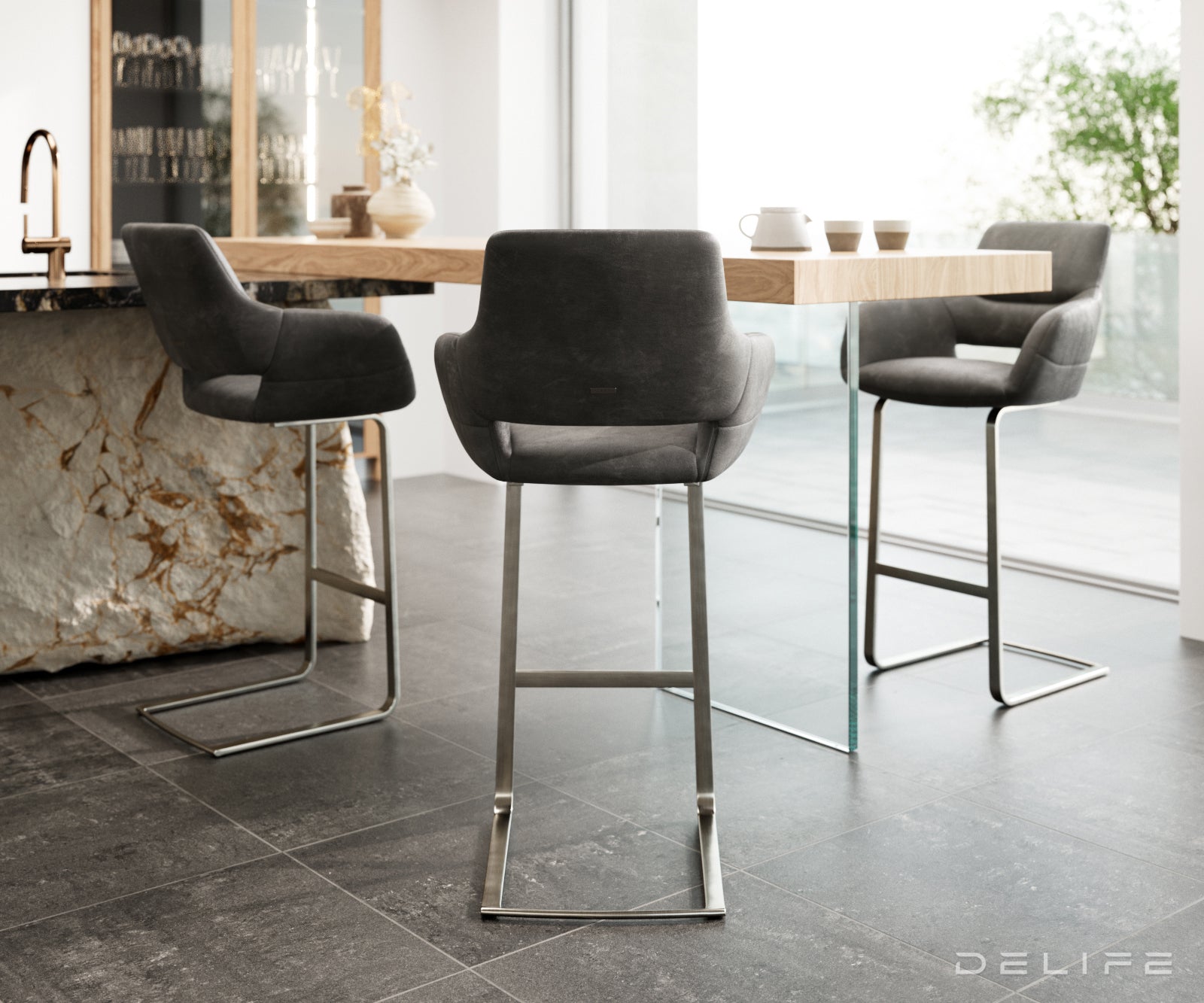 Barski stol Yago Flex, Material: Mikrofibra