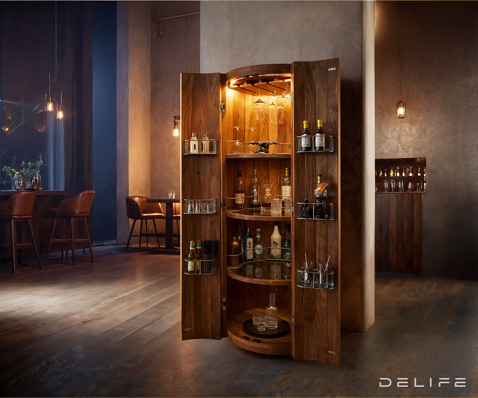 Vitrina Taza 75x213cm, Material: akacija