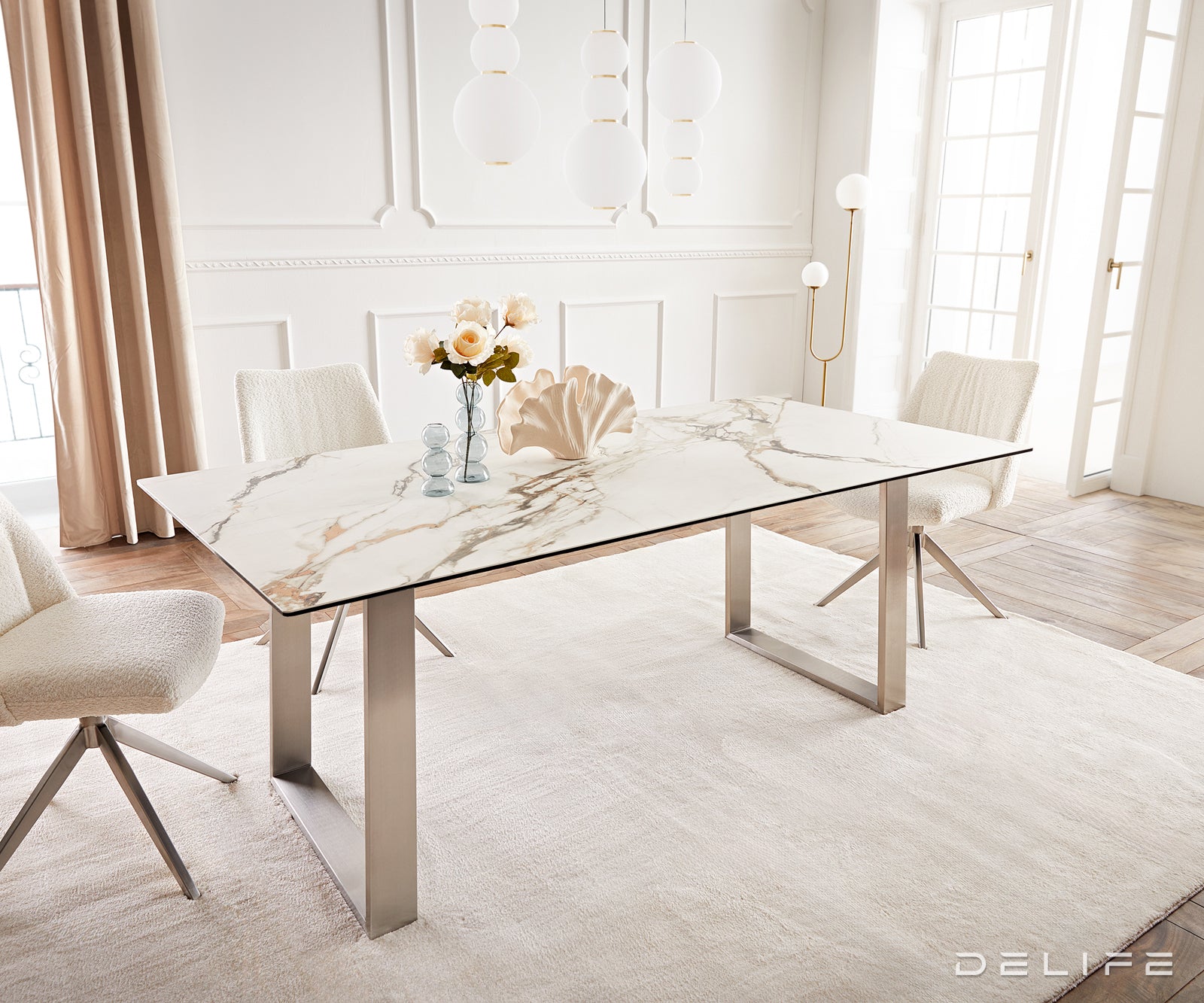 Jedilna miza Edge 200x100, Material: Keramika Calacatta