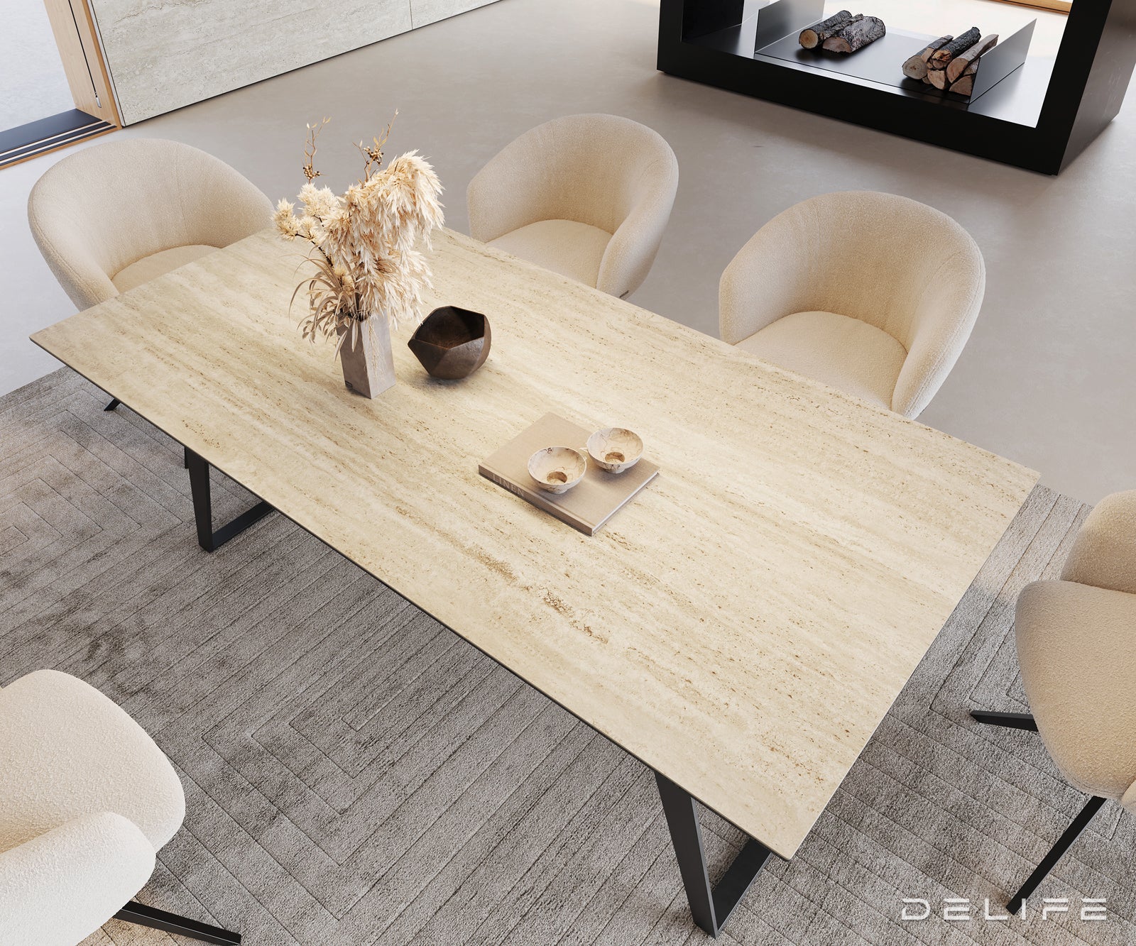 Jedilna miza Edge 200x100, Material: Keramika Laminam Sabbia