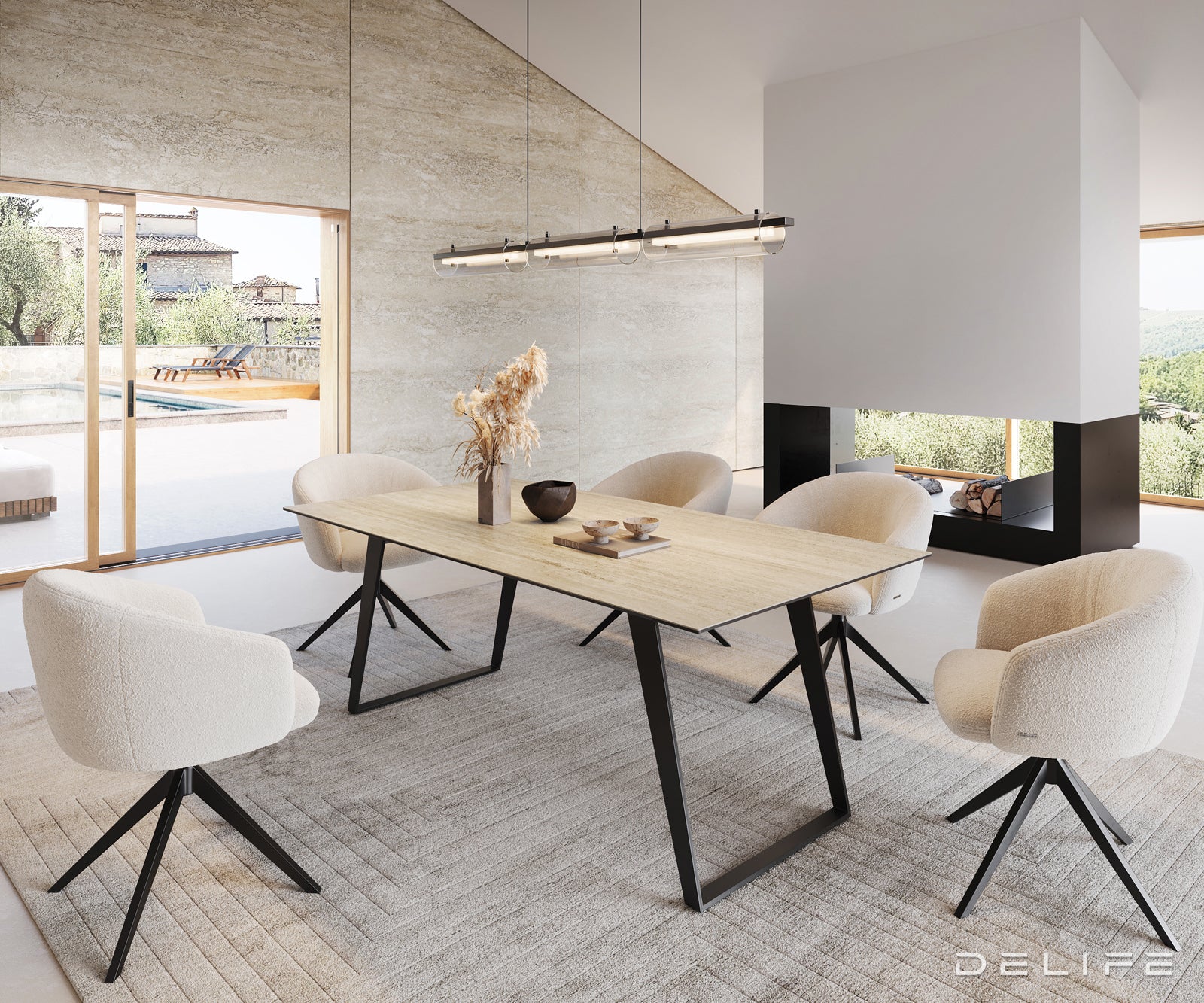 Jedilna miza Edge 200x100, Material: Keramika Laminam Sabbia