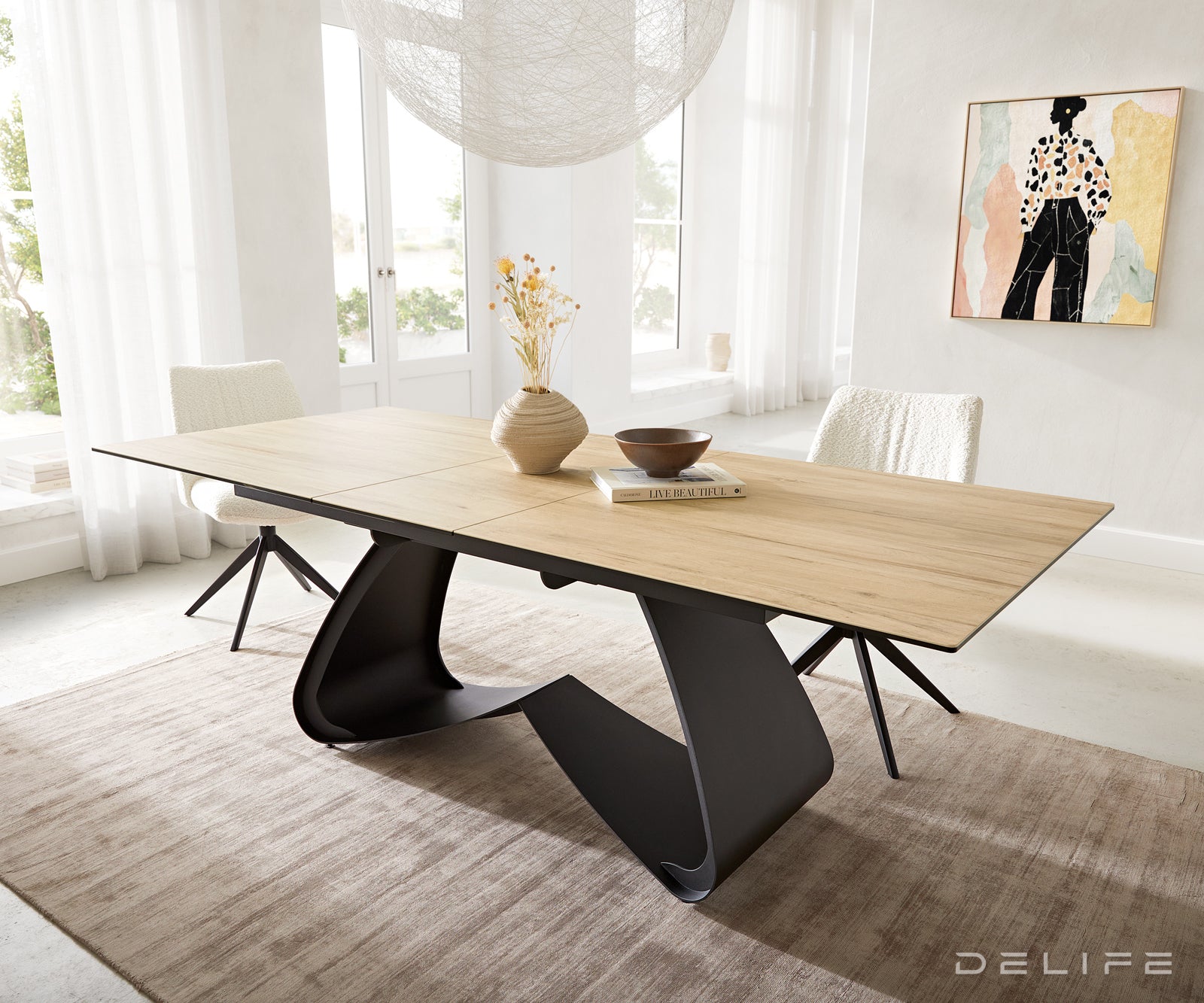 Raztegljiva miza Edge 180/220x100, Material: Keramika Laminam Sabbia