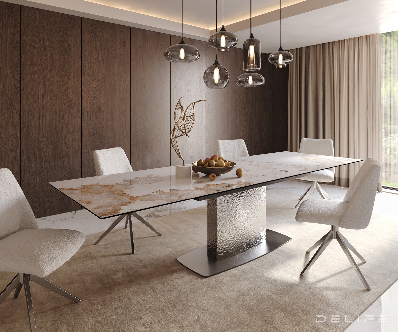 Raztegljiva miza Edge 200/300x100, Material: Ceramics Minas Melange