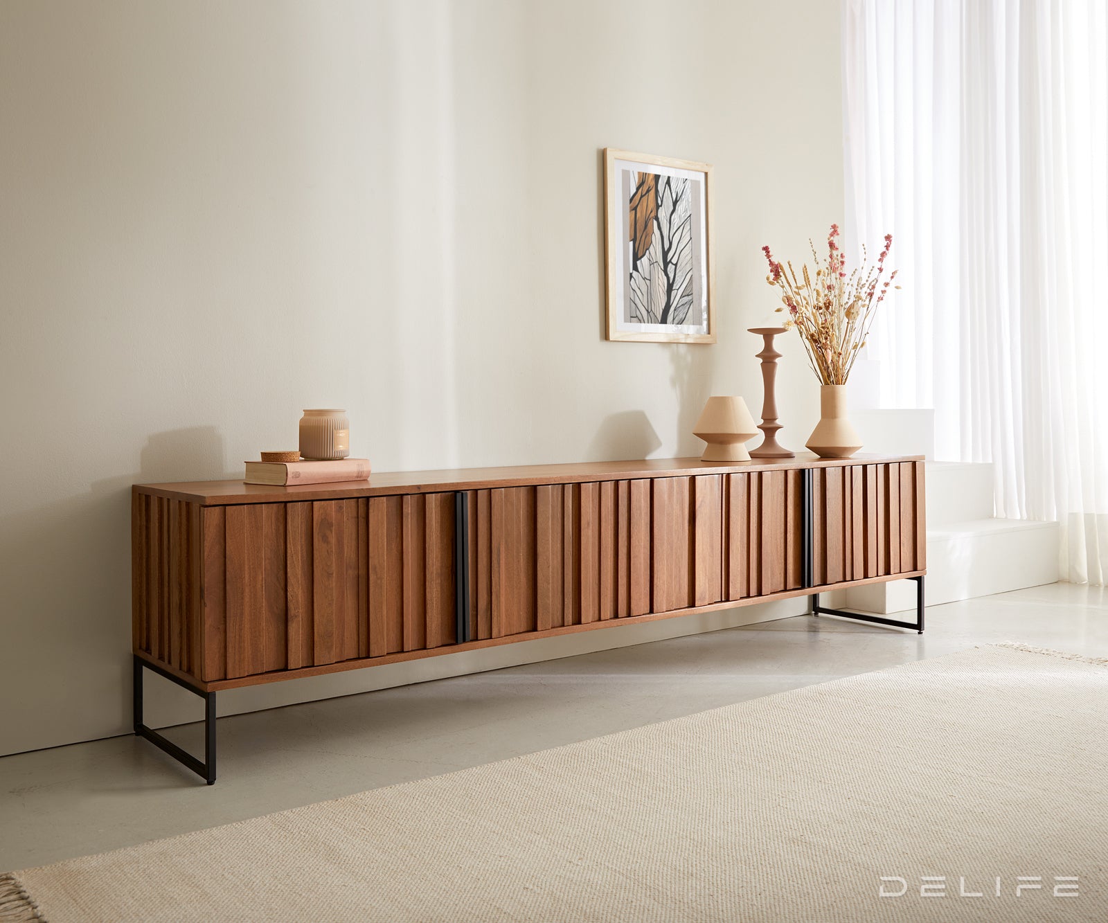 TV omarica Sivela 200 cm, material: mango