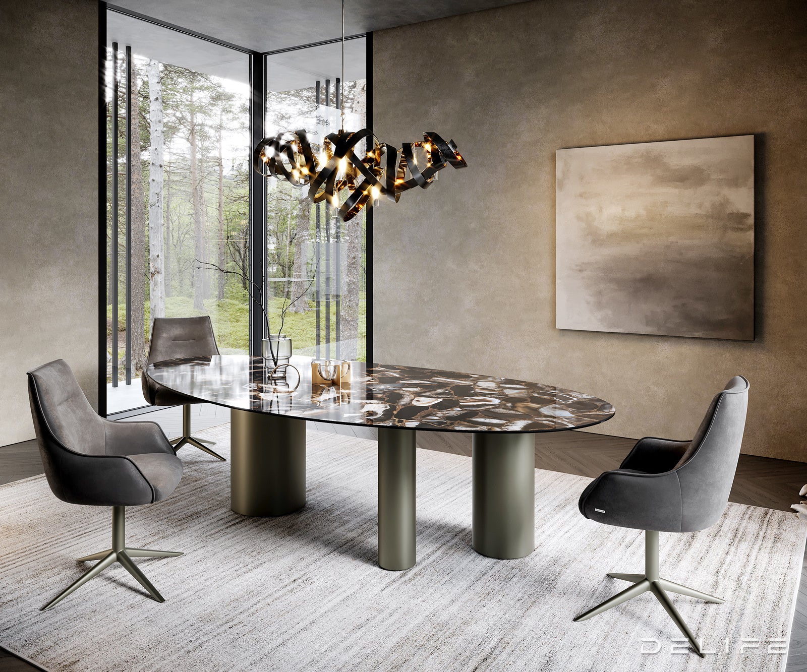 Jedilna miza Edge 280x130cm, Material: Keramika na steklu