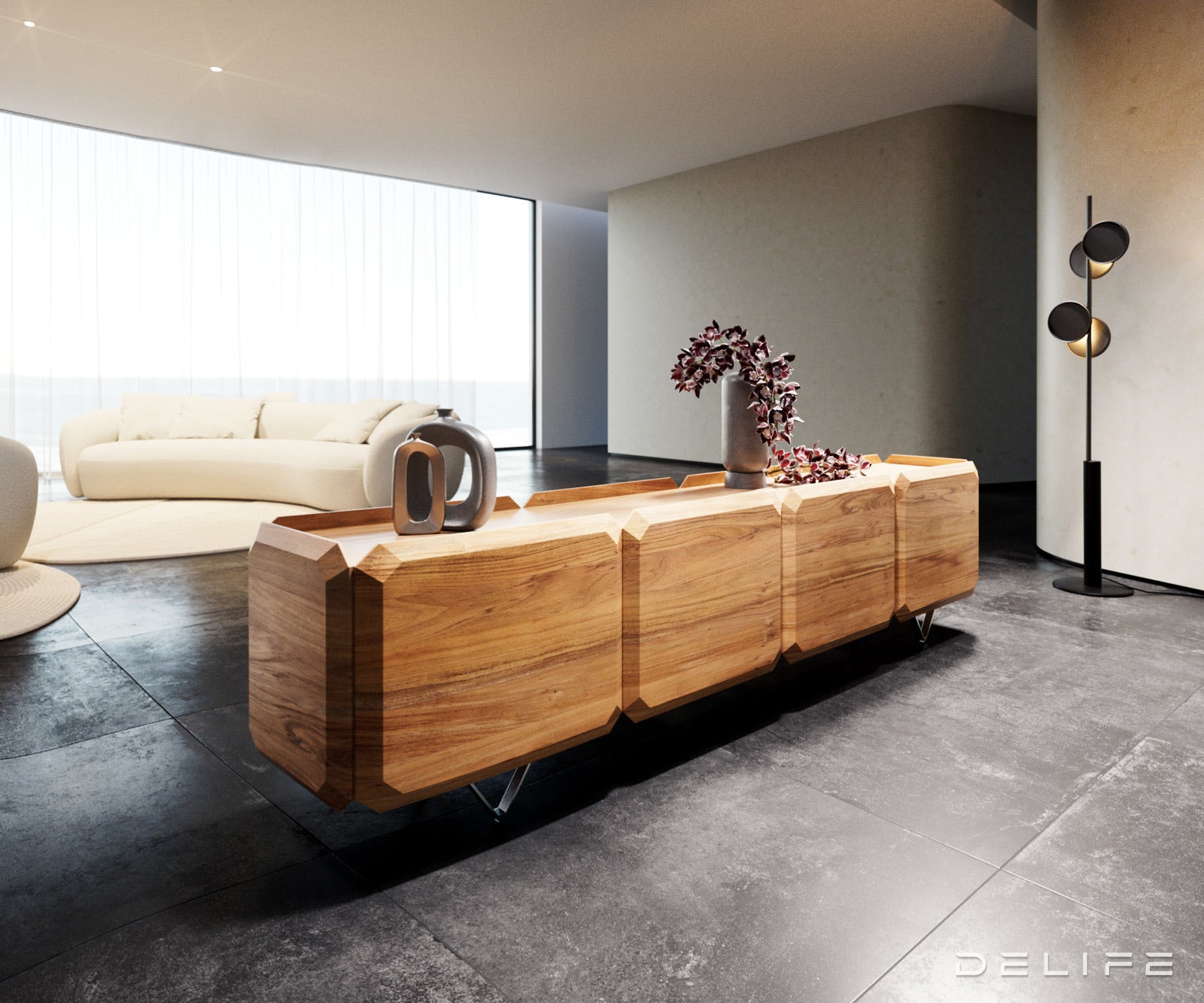 Kiano komoda 220x40cm, Material: Akacija