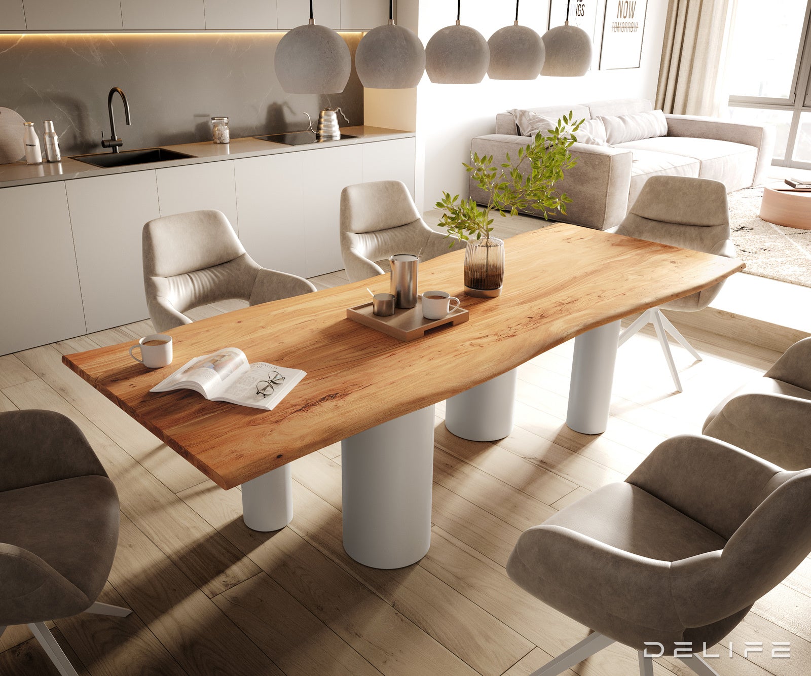 Jedilna miza Edge 260x100 cm, material: akacija