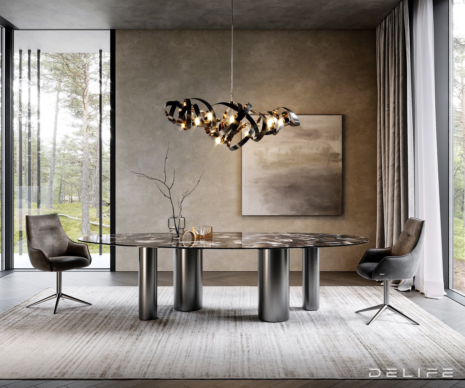 Jedilna miza Edge 280x130cm, Material: Keramika na steklu