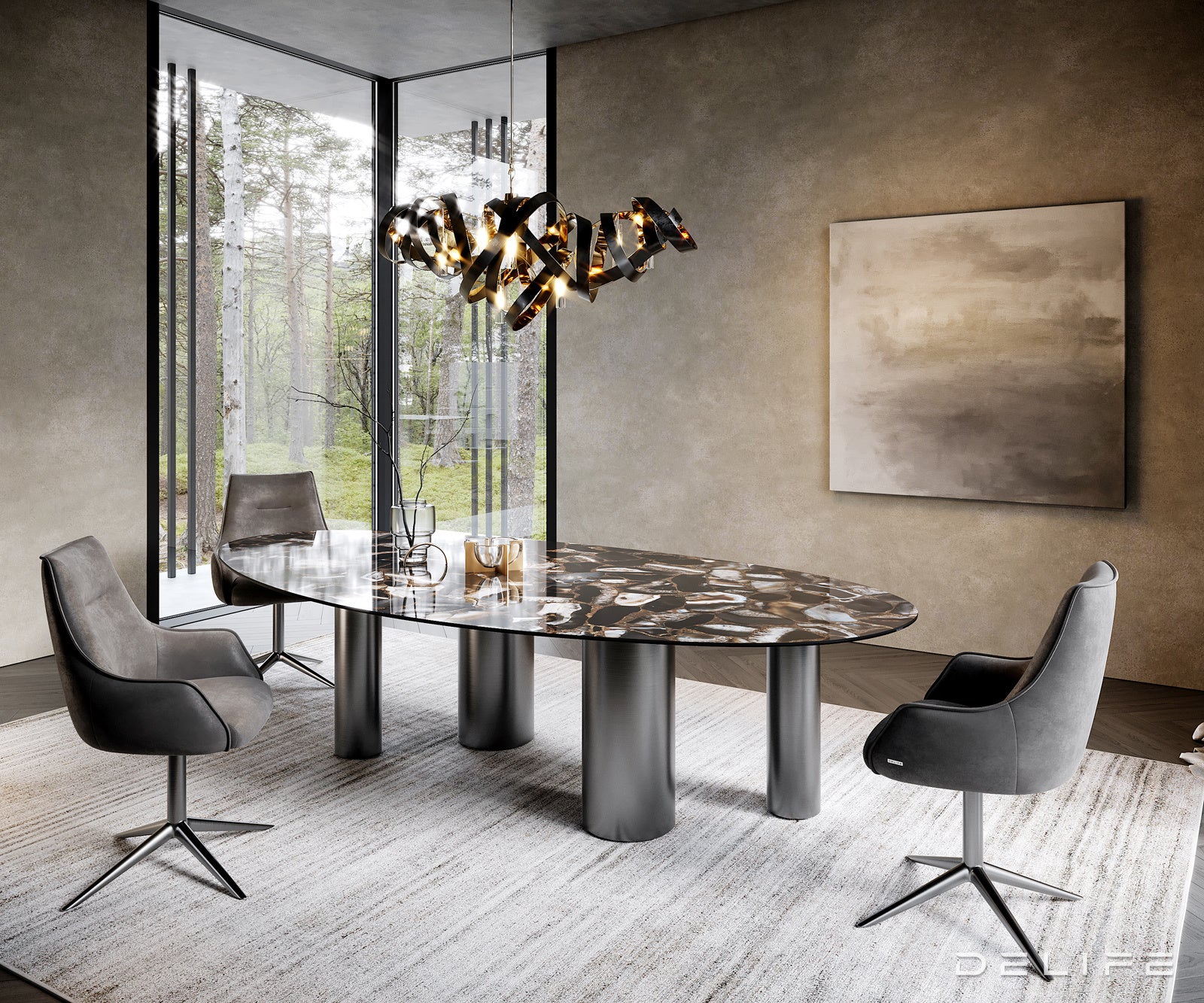 Jedilna miza Edge 280x130cm, Material: Keramika na steklu