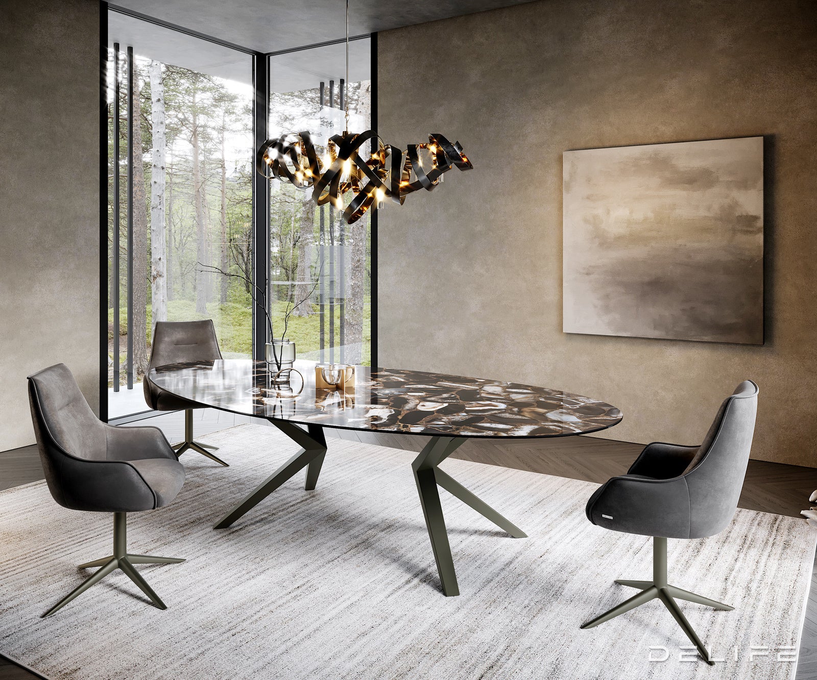 Jedilna miza Edge 280x130cm, Material: Keramika na steklu