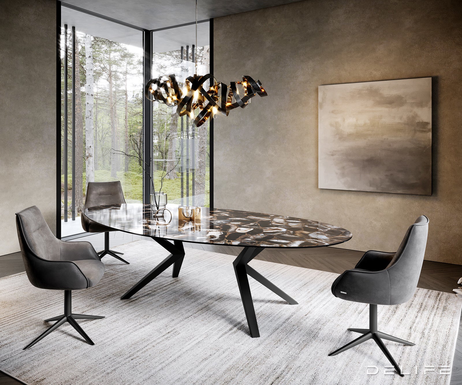 Jedilna miza Edge 280x130cm, Material: Keramika na steklu