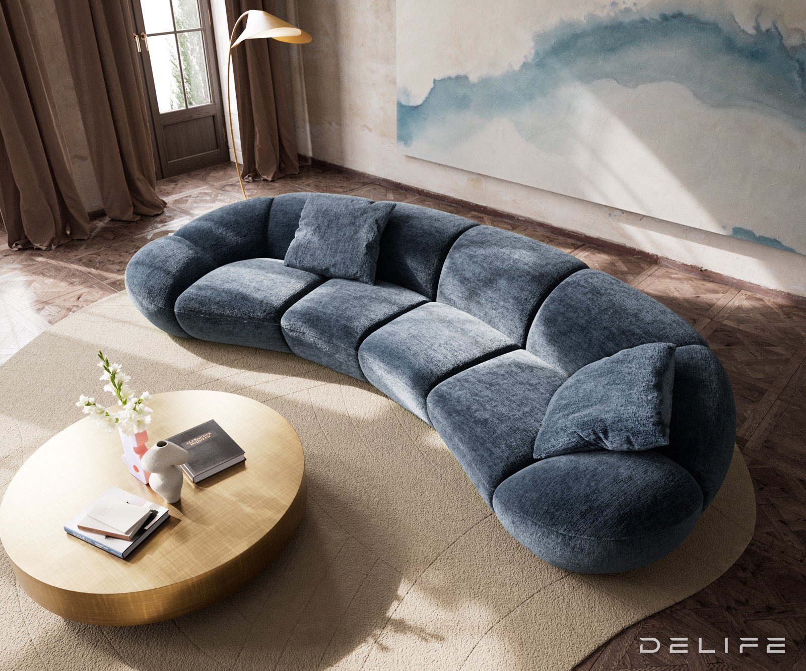 Kavč Lunna 368x175cm, Material: Šenil