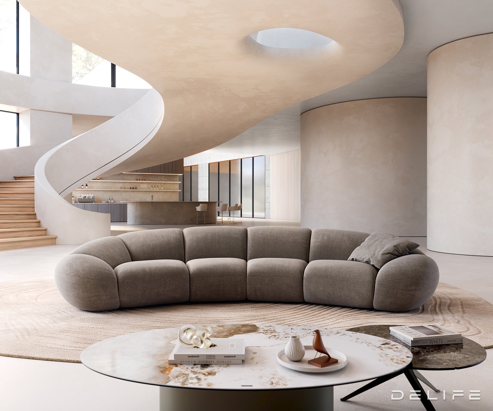 Kavč Lunna 368x175cm, Material: Strukturirano blago