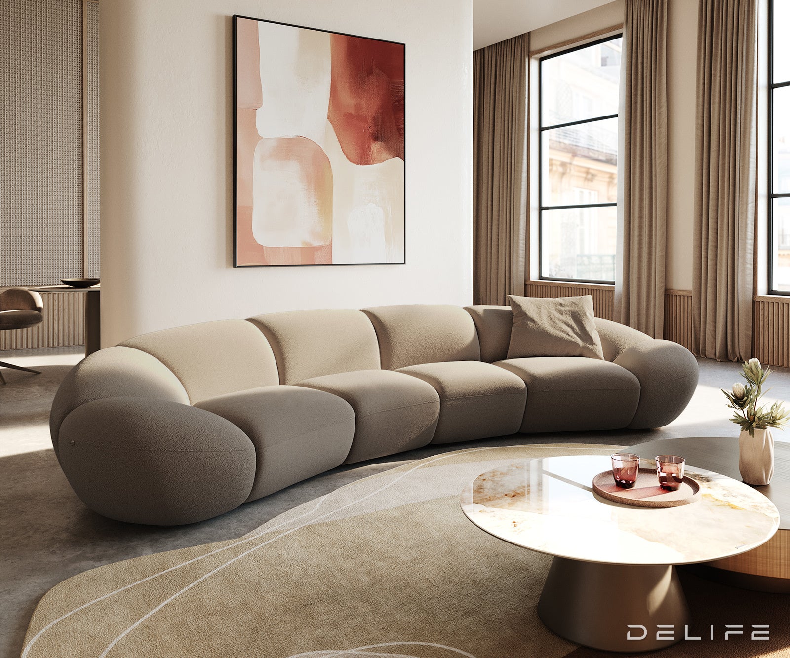 Kavč Lunna 368x175cm, Material: Bukle