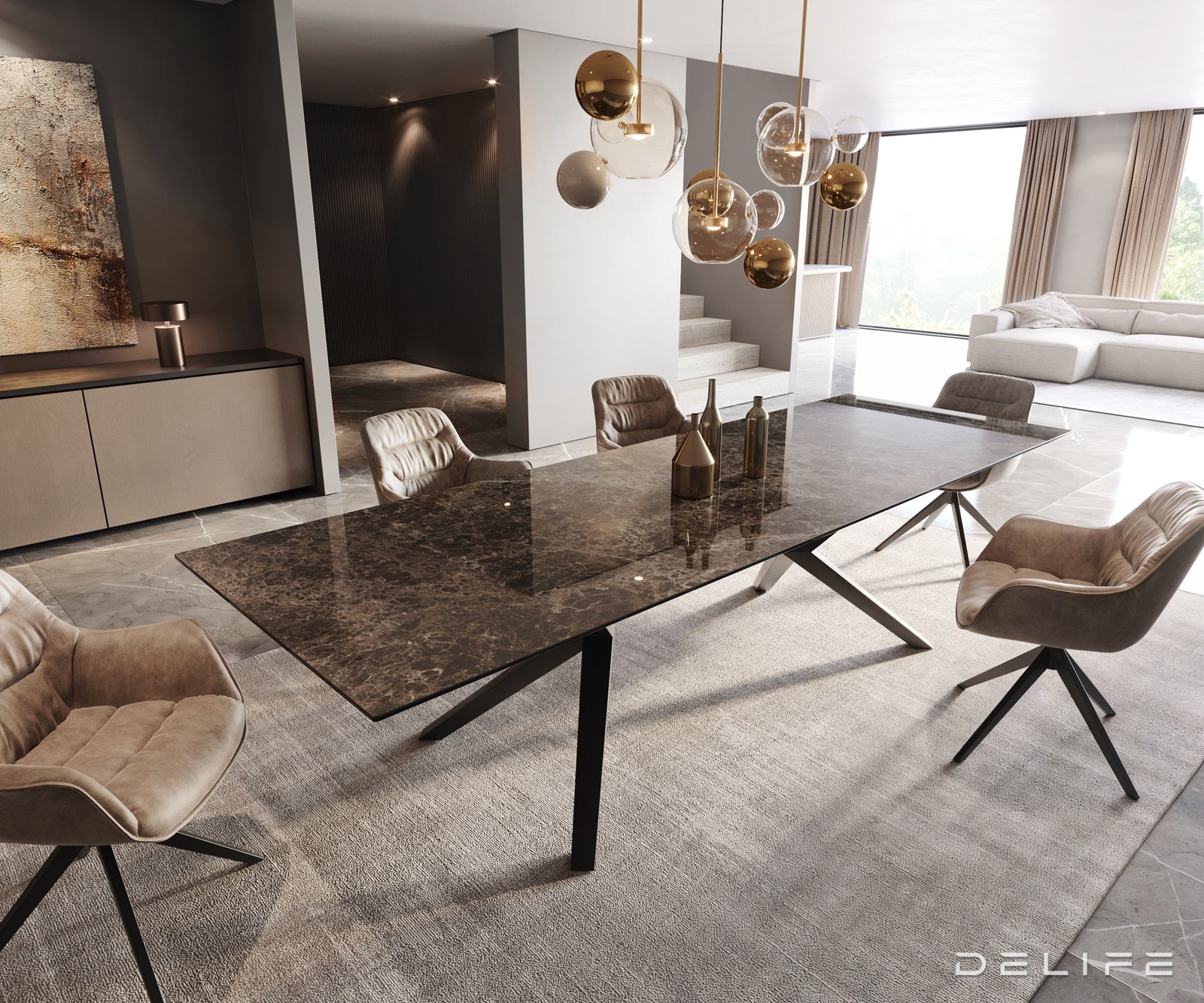 Jedilna miza Rob 300x100cm, Material: Keramika na steklu