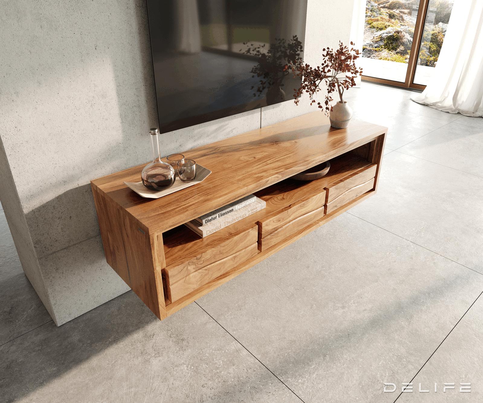 TV omarica Live-Edge 146 cm, Material: Akacija