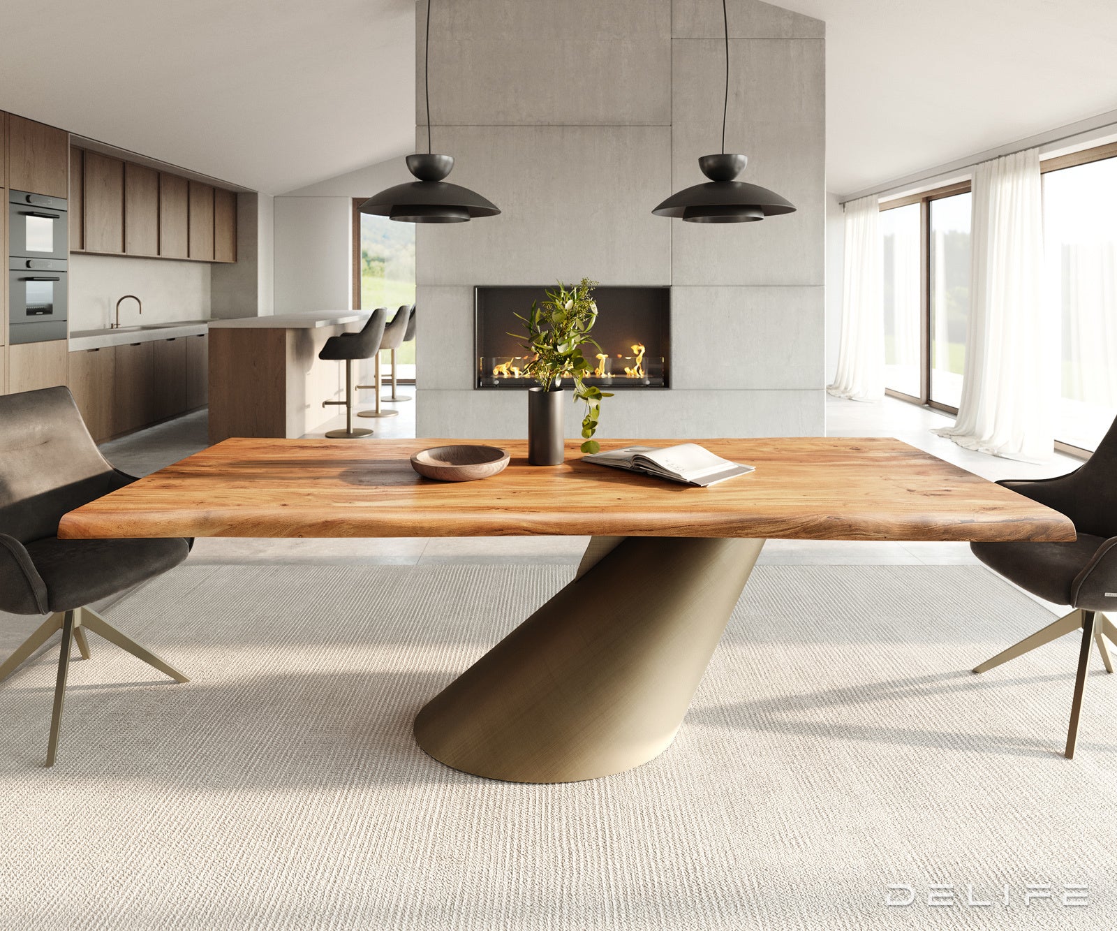 Jedilna miza Rob 240x100cm, Material: Akacija