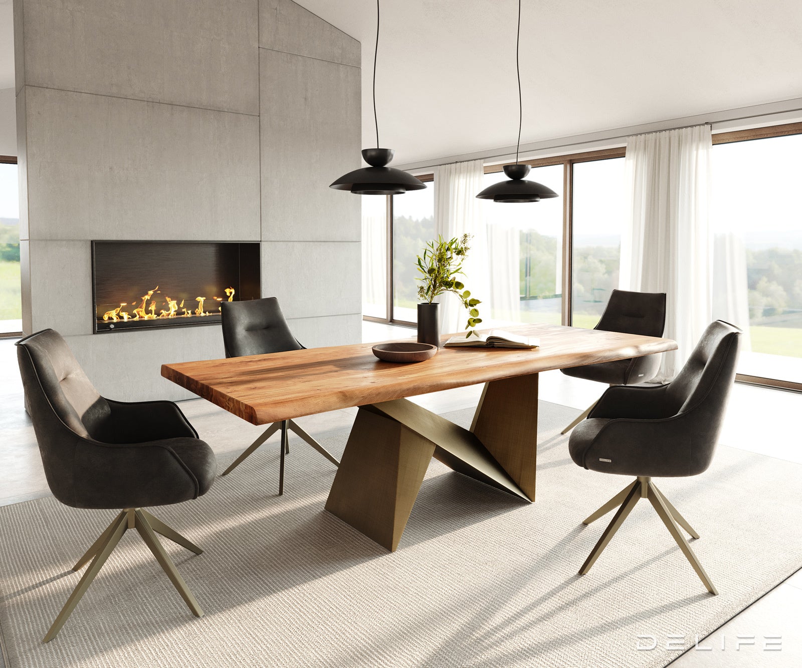 Jedilna miza Rob 240x100cm, Material: Akacija